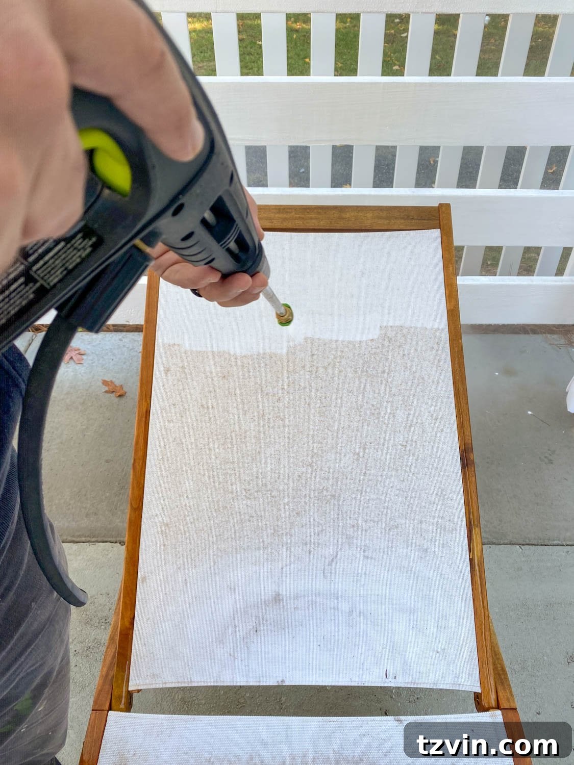 How to clean outdoor cushions and patio furniture with vinegar and a power washer for deep cleaning