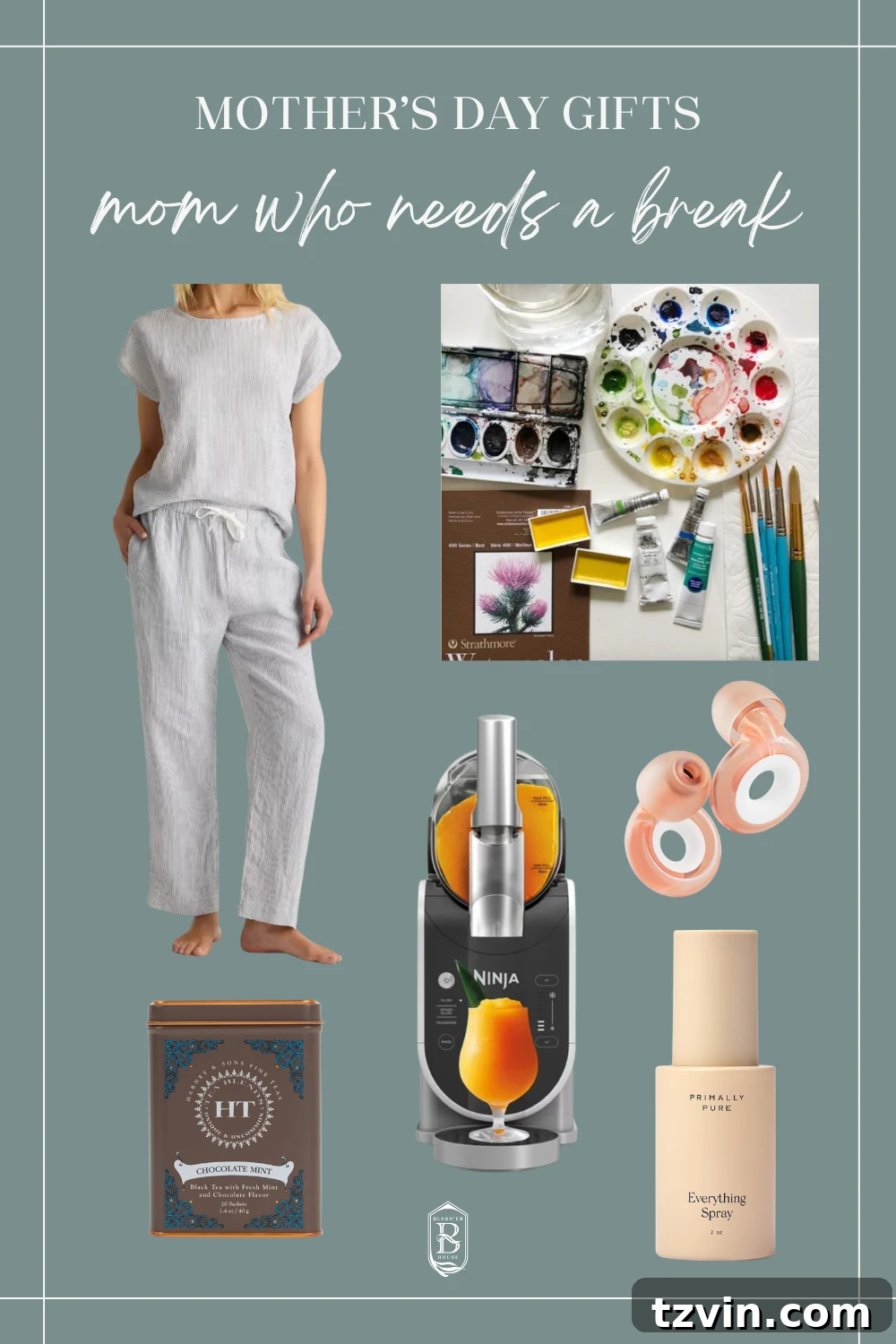 Mother's Day Gifts She'll Truly Cherish 4 Collage of self-care themed Mother's Day gifts