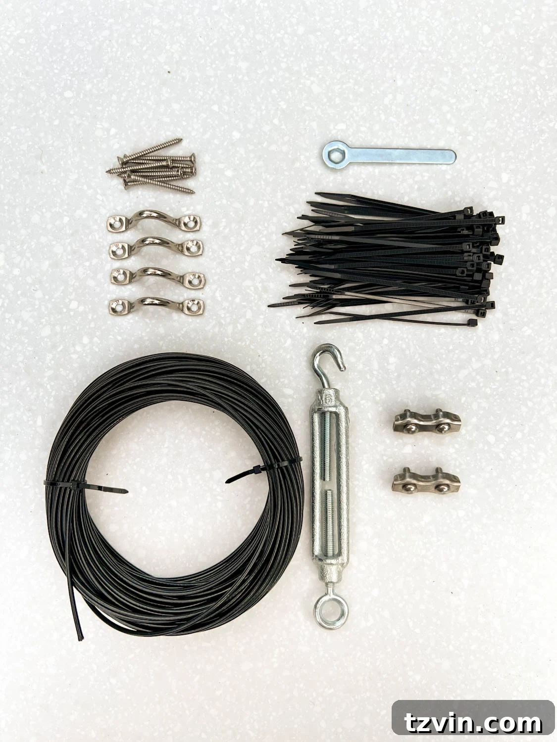 Creative String Light Solutions for Every Backyard Corner 40 string light kit with cable, hardware, and brackets
