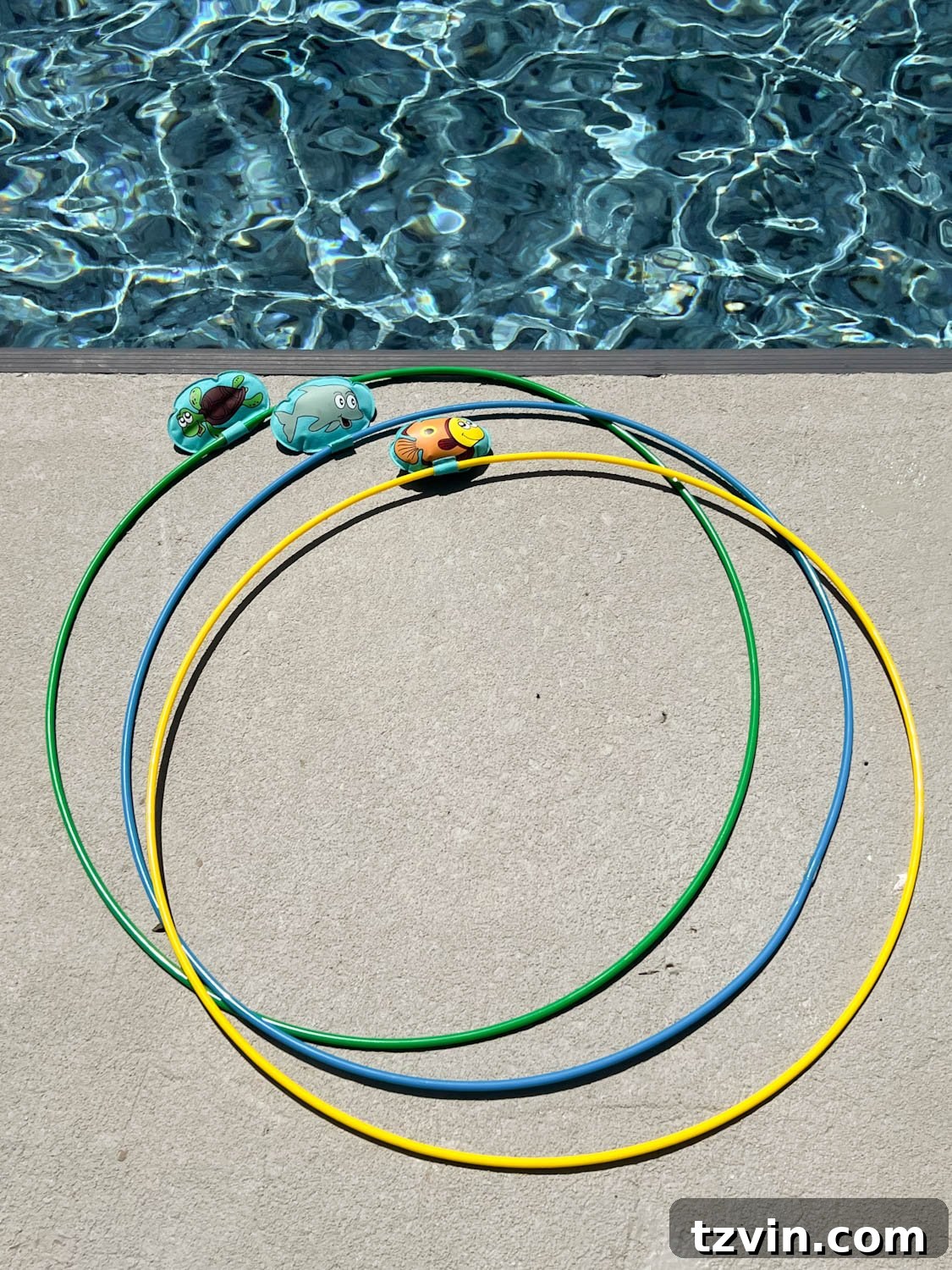 swim through rings on the side of a pool