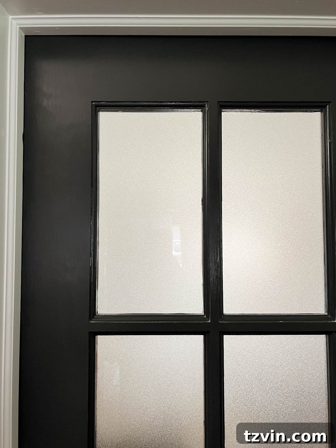 Elevate Your Home Decor with Affordable Window Film 12 frosted glass film applied onto black French doors