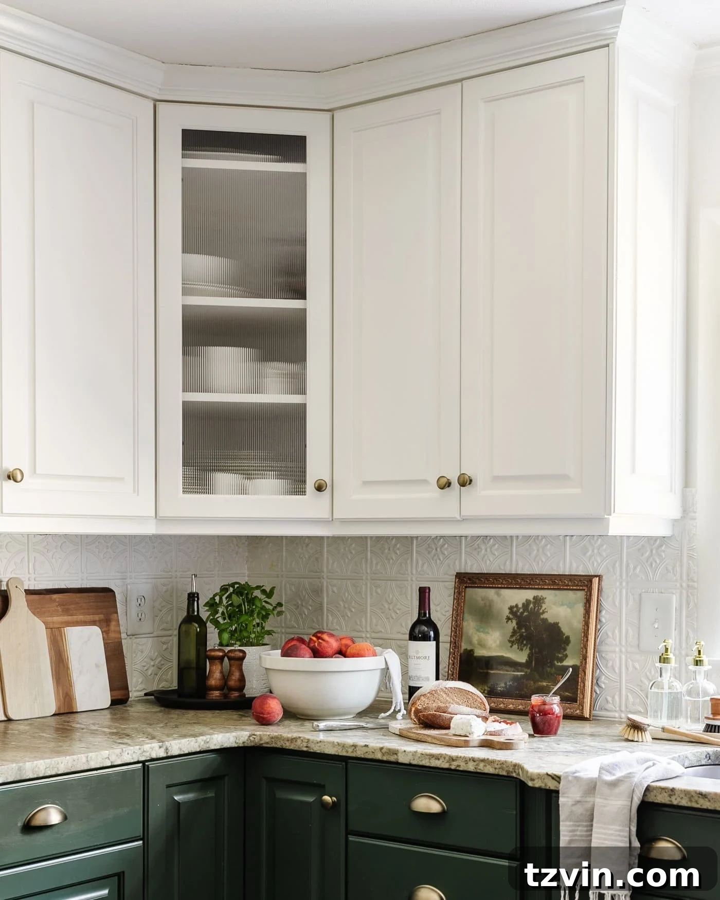 Elevate Your Home Decor with Affordable Window Film 15 glass front kitchen cabinet with reeded glass film and countertop decor