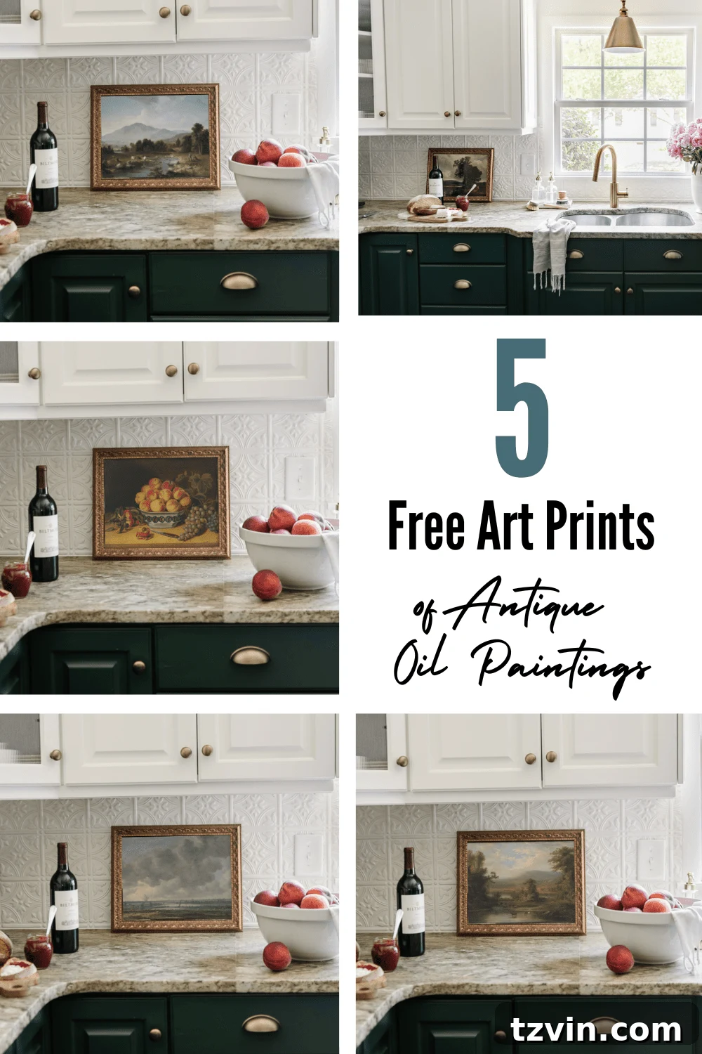 5 free kitchen art antique oil painting prints