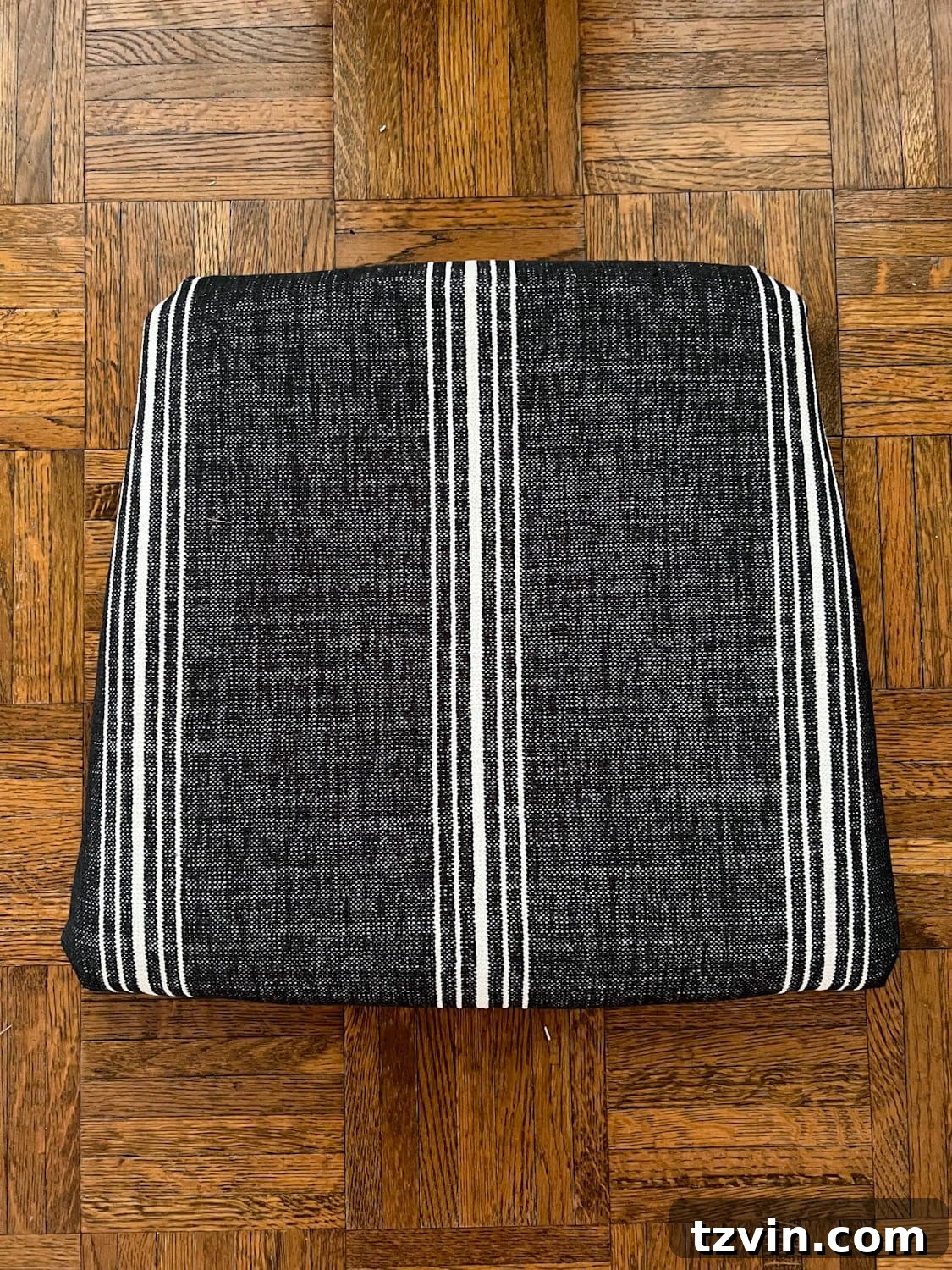 Revitalize Your Dining Chairs Seat Reupholstery and Faux Bamboo Transformation 8 reupholstered dining chair seat with striped Crypton fabric