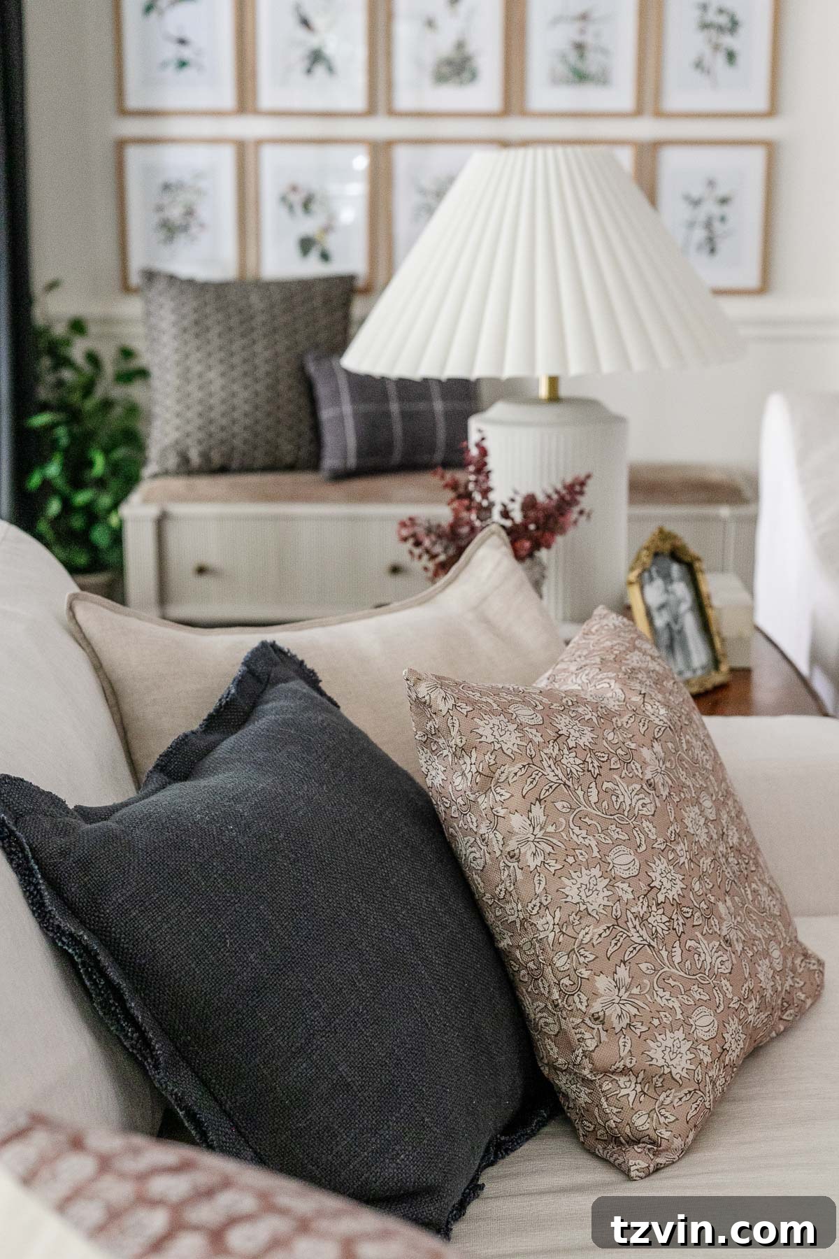 Seasonal Pillows: Beyond Autumn 4 Cozy fall pillows in a living room