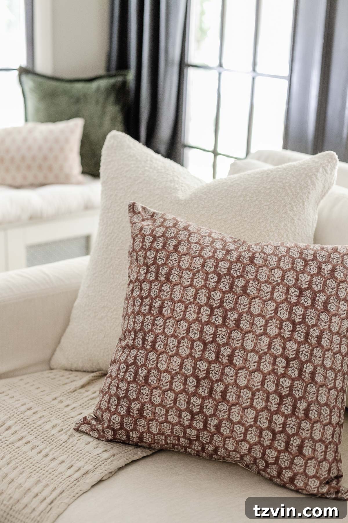 Seasonal Pillows: Beyond Autumn 5 Fall throw pillows on a couch