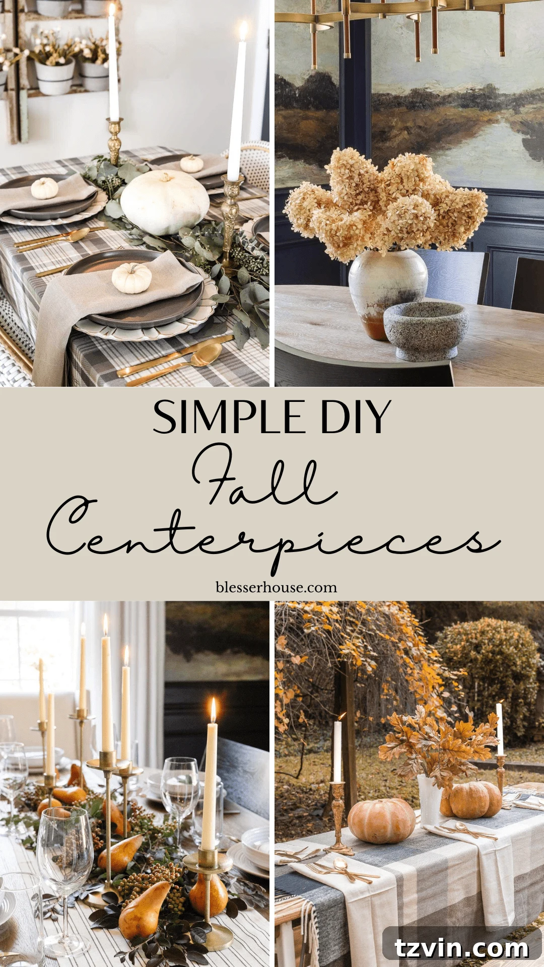 13 DIY fall centerpiece ideas that you can make in 5 minutes or less as welcoming fall table decor in a rush for any gathering.