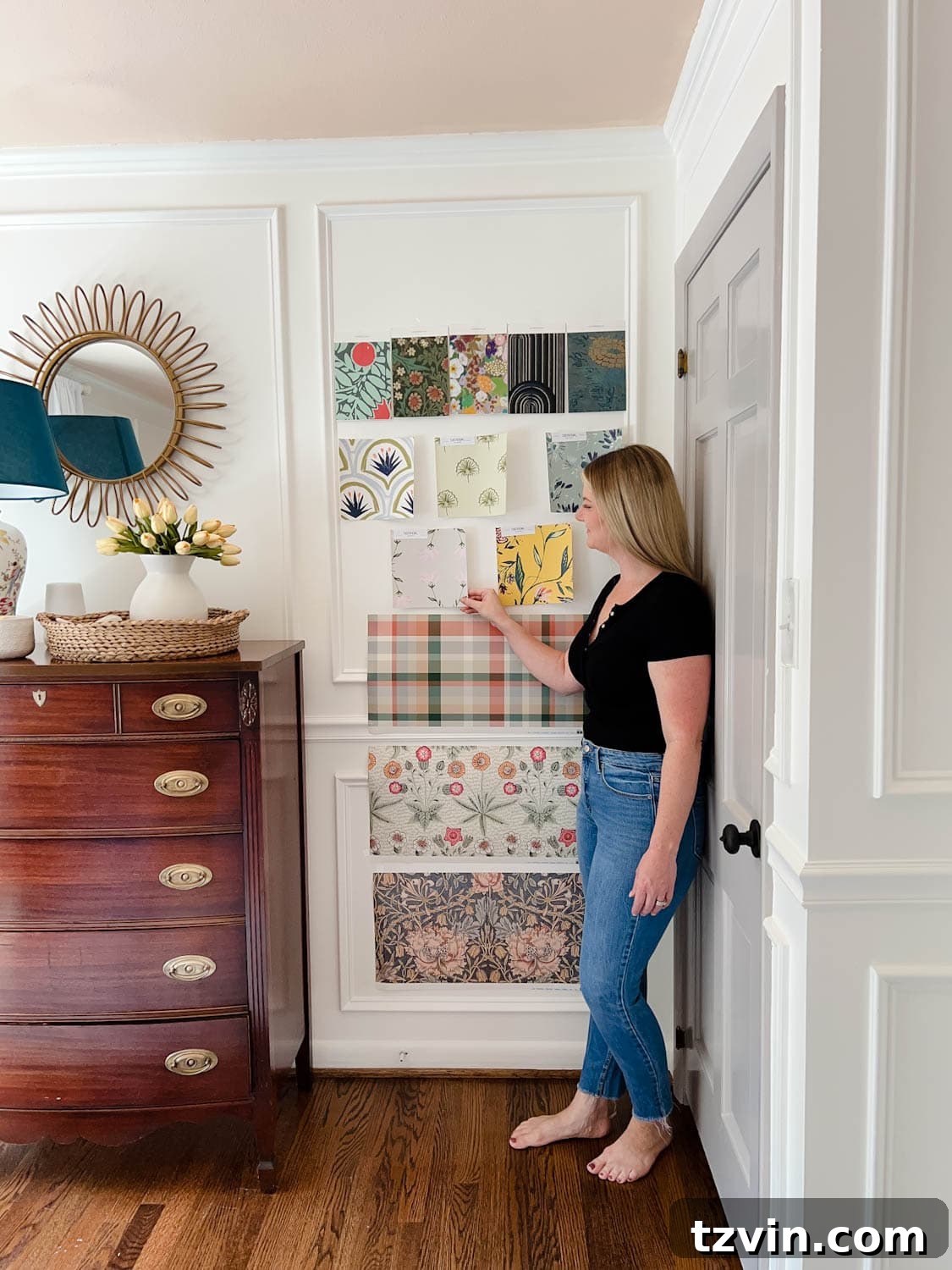 Retro Wallpaper Magic for Teen Hangouts and Kids Play Paradises 2 Collection of vintage wallpaper samples on a wall, perfect for inspiring teenage and kids bedrooms