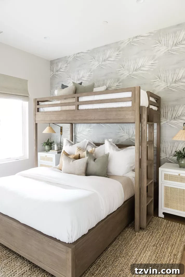 Ingenious Bunk Bed Designs for Compact Living 13 coastal style shared bedroom with twin over full bunk beds for 3 people
