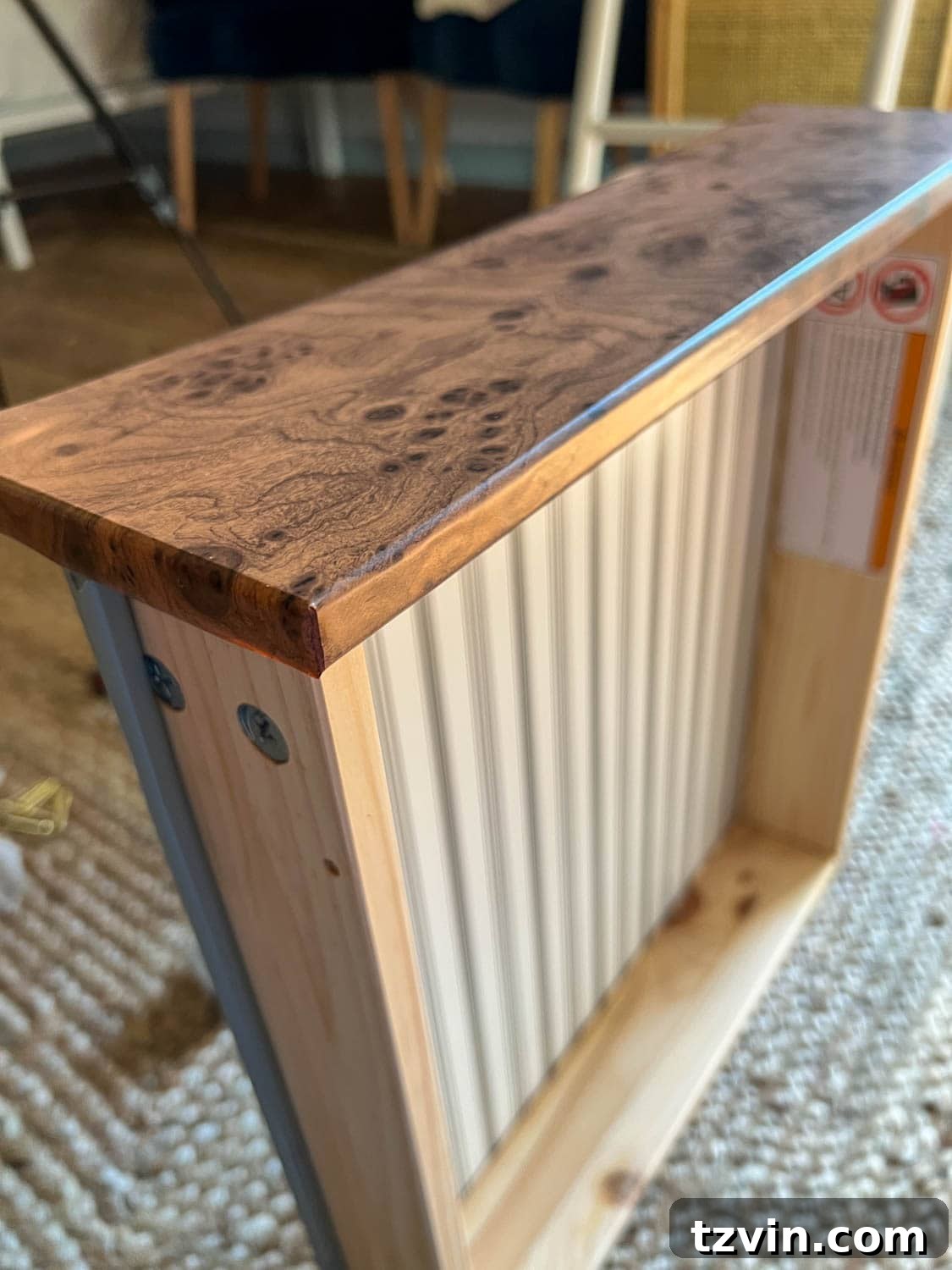 wrapped dresser drawer in contact paper