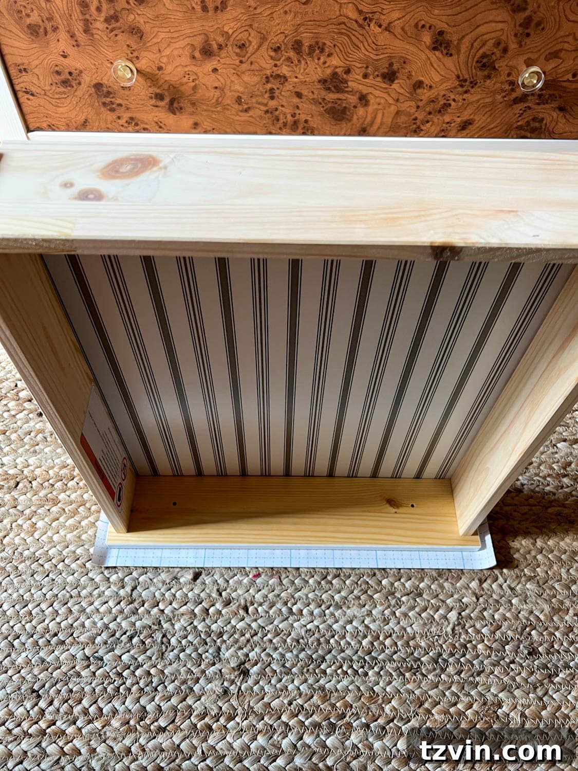 cutting contact paper for a dresser drawer front