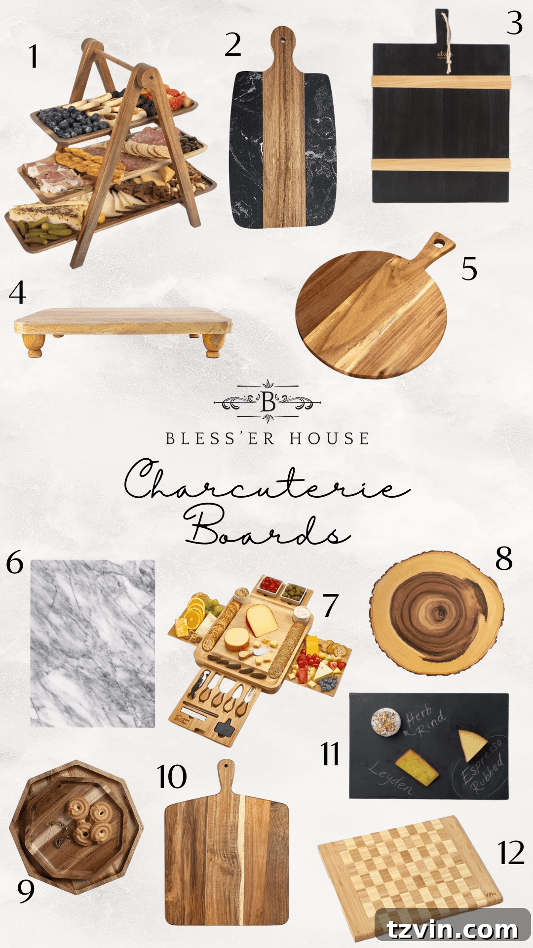 variety of charcuterie boards