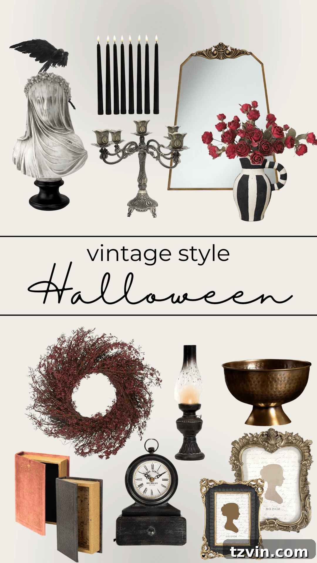 Hauntingly Chic: 30 Vintage Halloween Decor Must-Haves 6 vintage elegant halloween decor essentials