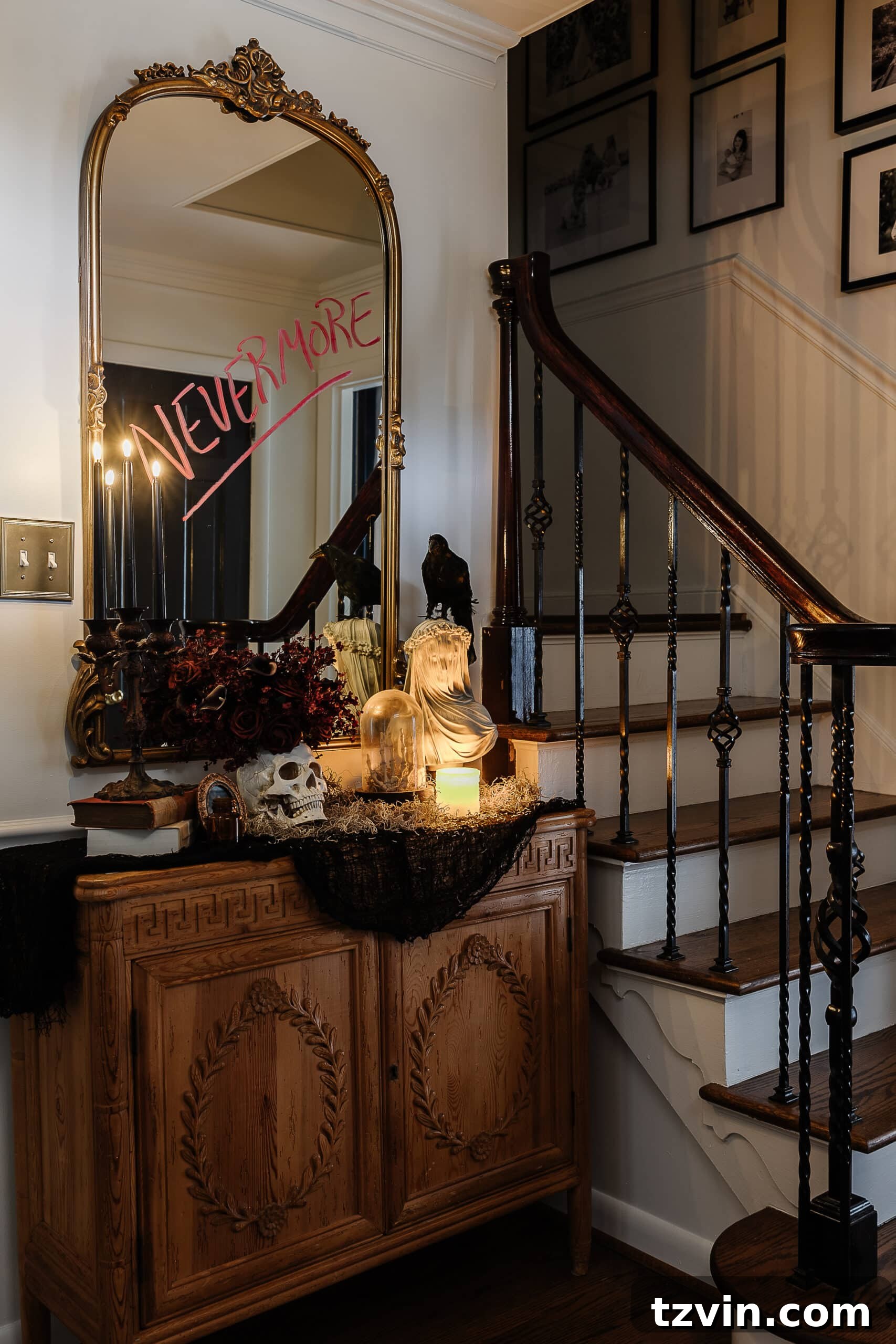 DIY Foyer Frights: Haunted Halloween Welcome 2 entryway haunted house decor