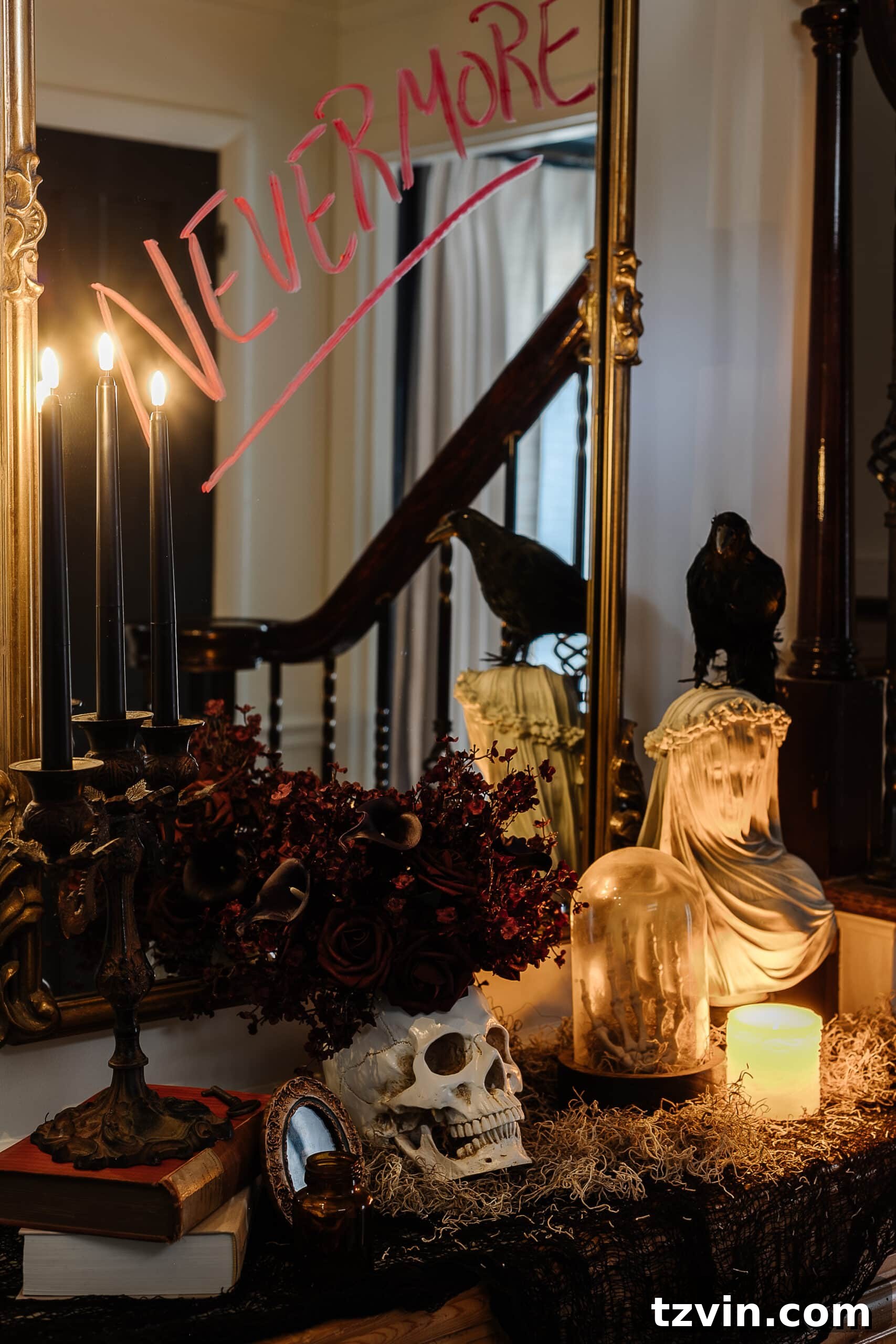 DIY Foyer Frights: Haunted Halloween Welcome 3 DIY haunted house styled entryway