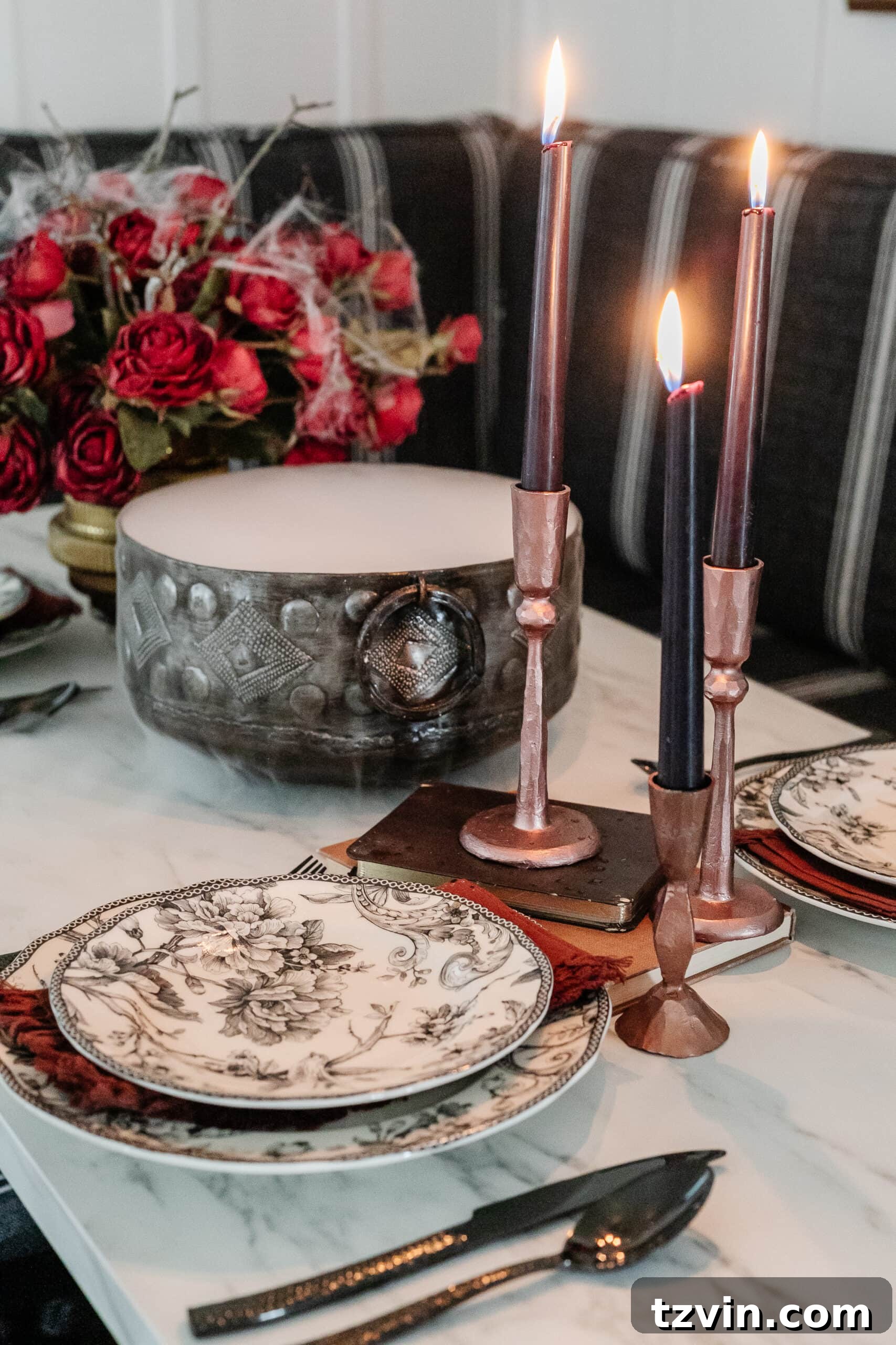 Killer Tablescapes: Spooky Settings for Your Murder Mystery Party 10 Cauldron of dry ice fog serving as a captivating DIY Halloween centerpiece for a spooky dinner