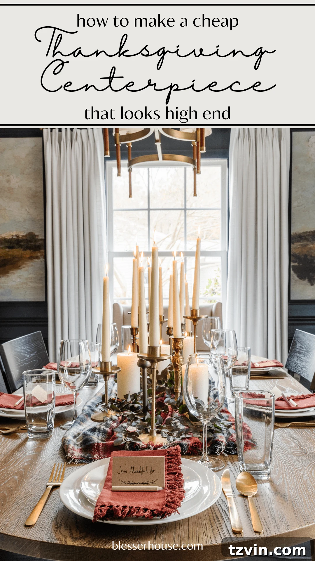how to make a cheap DIY Thanksgiving centerpiece that looks high end
