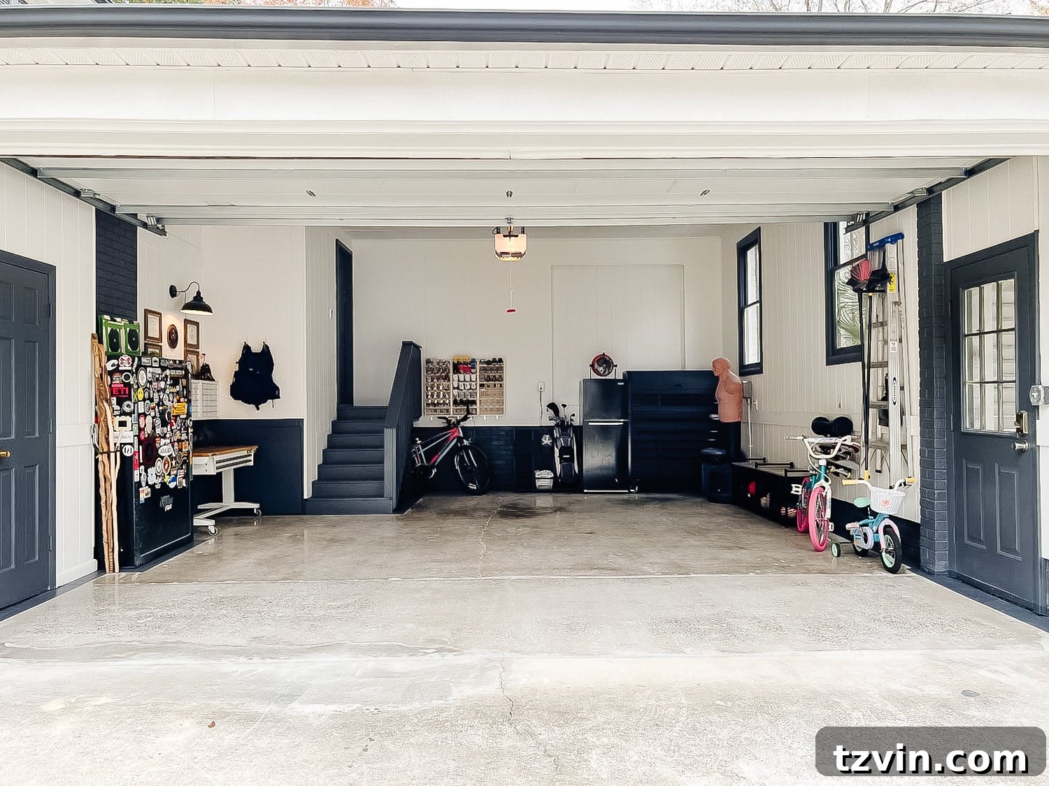 After photo of a clean and organized garage space, demonstrating the success of the makeover.