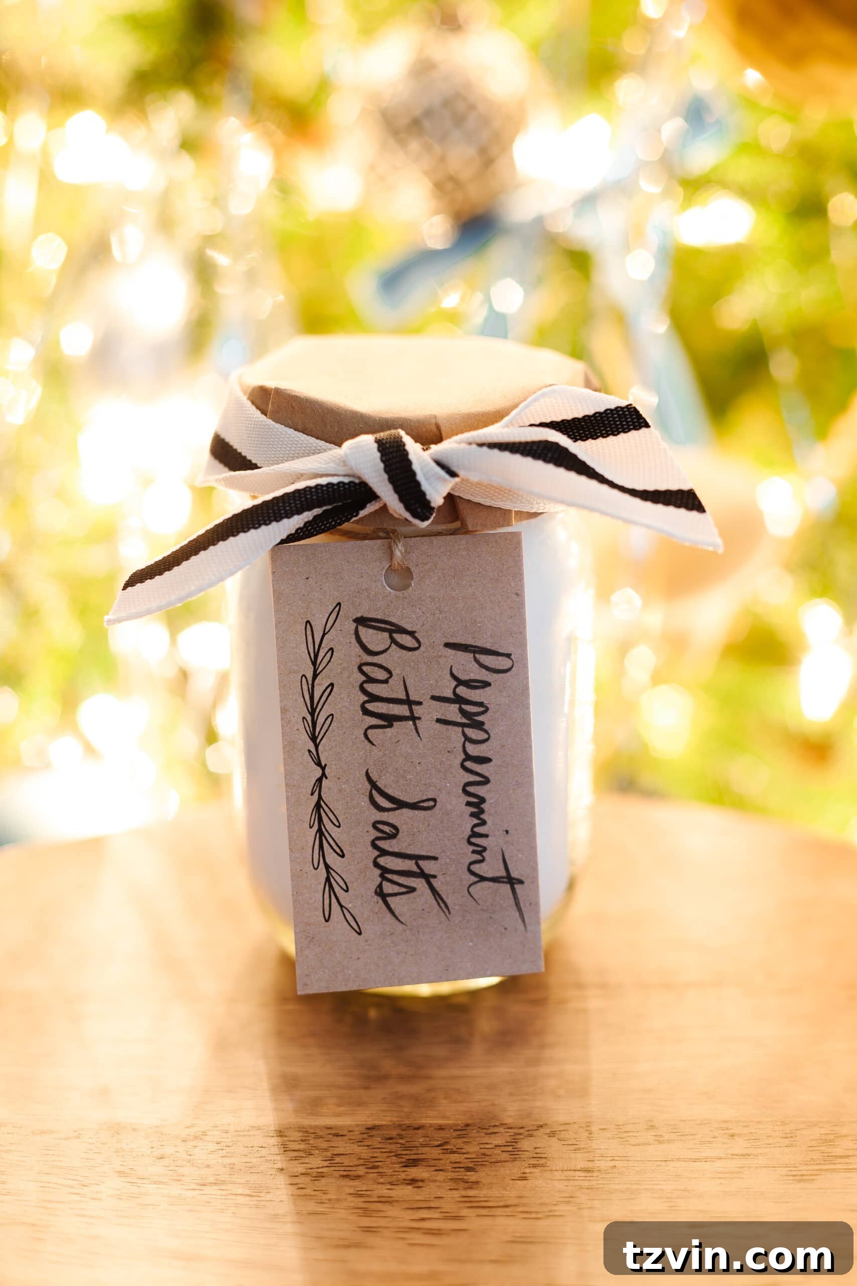 peppermint bath salts jar gift