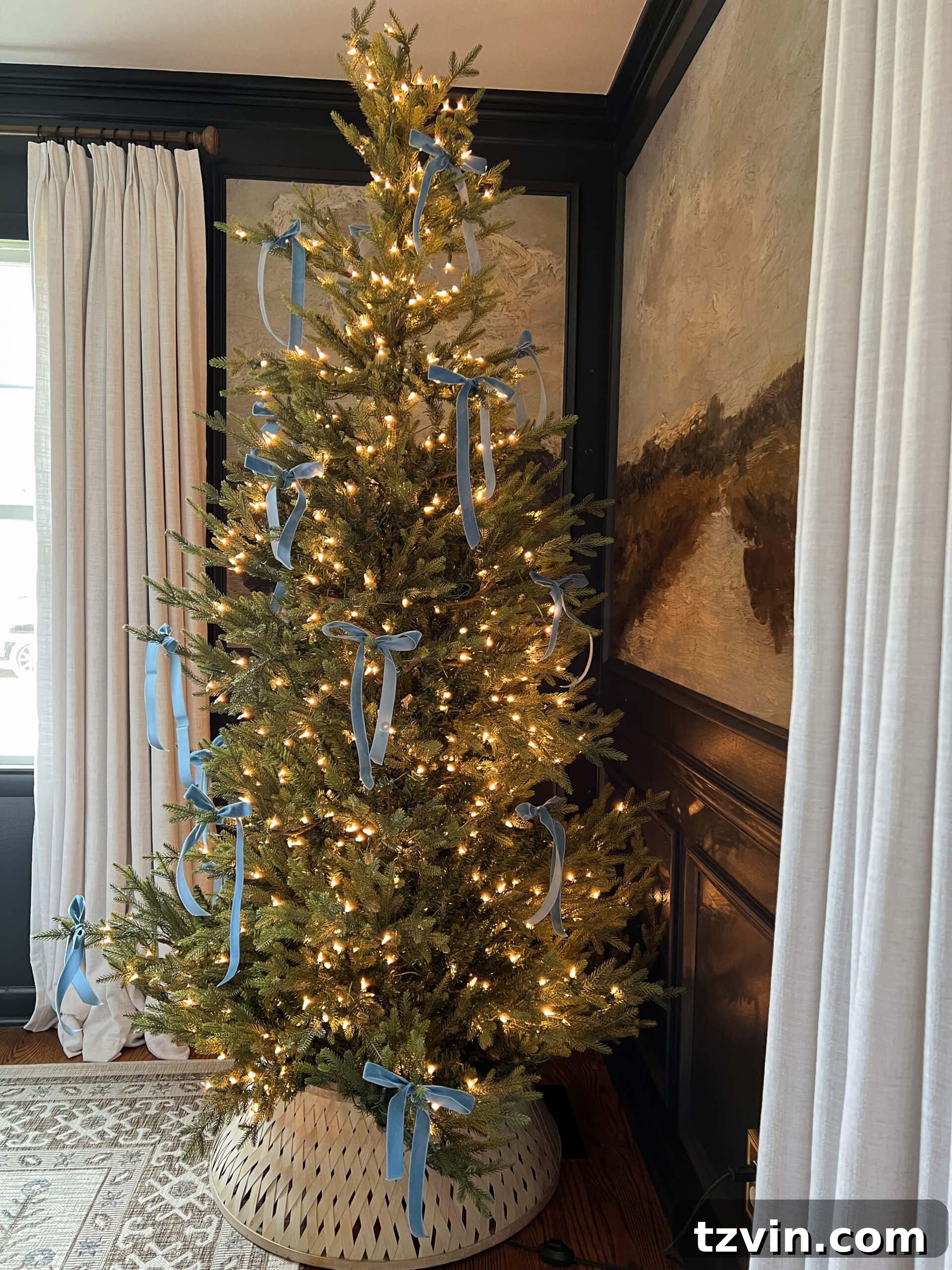 Williamsburg blue Christmas tree bows