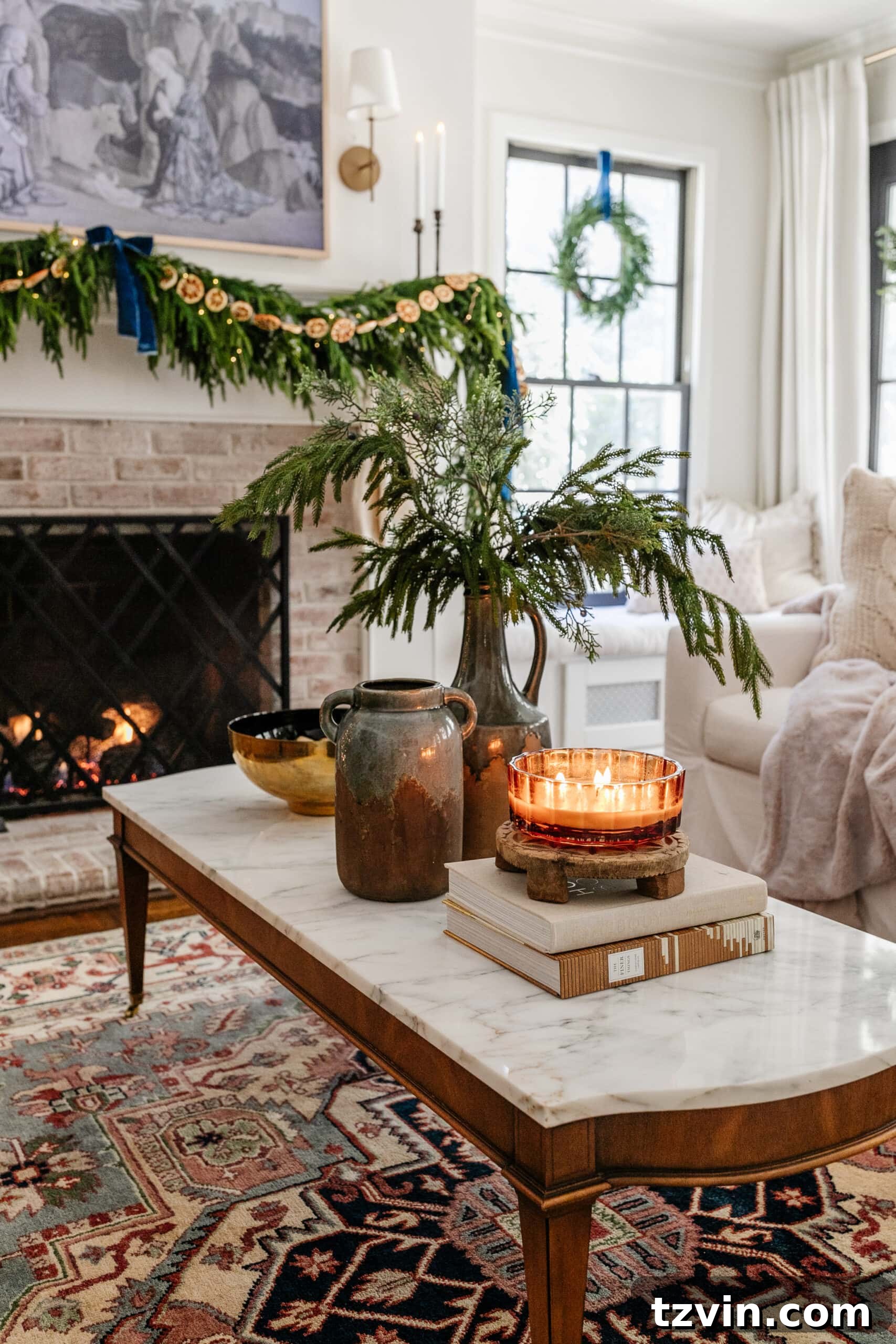 Snuggle-Worthy: 13 Christmas Living Room Decor Inspirations 8 coffee table with Christmas decor