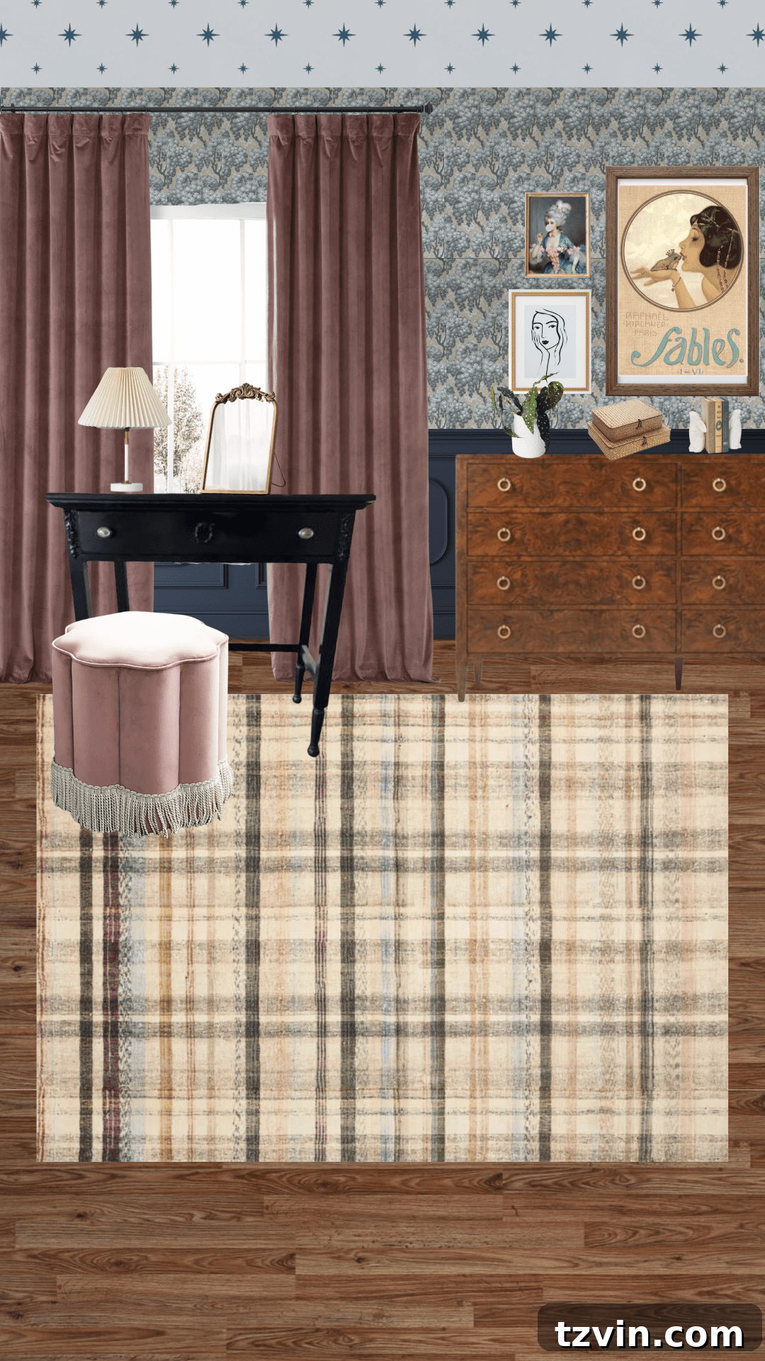 Our Cottage "Teen" Bedroom: Plans & Curtain Color Combinations 7 Preteen girl bedroom design with rosehip curtains