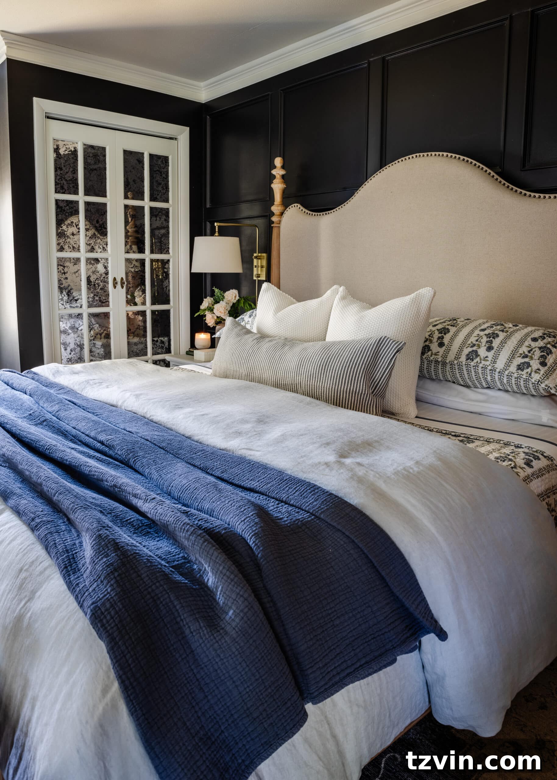 white french door bifold doors on a closet