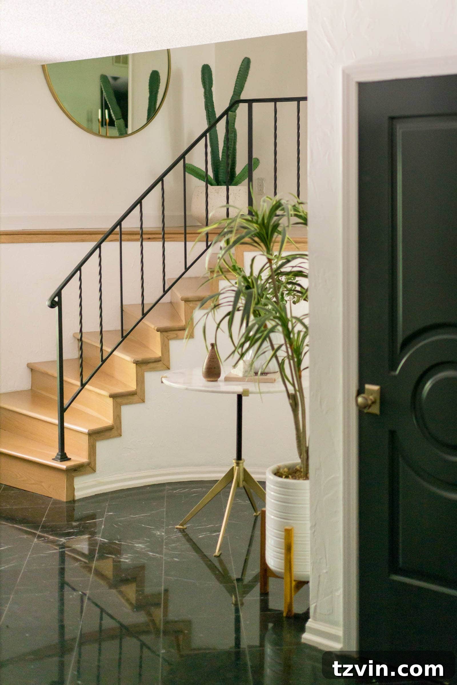 Black Stair Railing Ideas for a Dramatic Entry 13 minimalist wrought iron black staircase