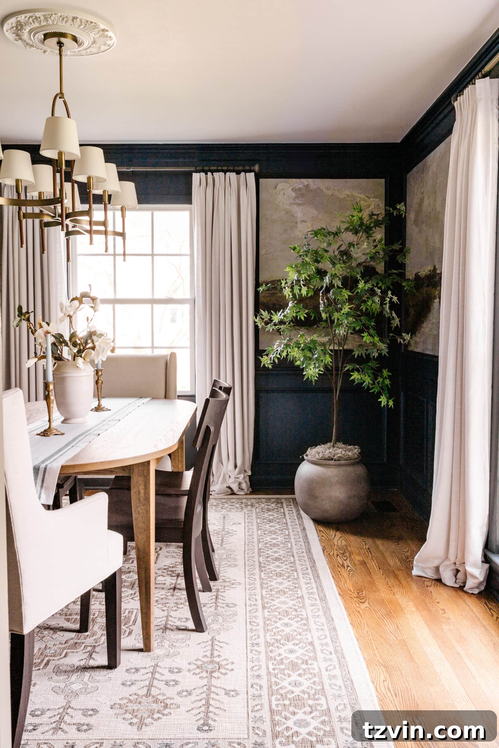 Beyond Plastic: Making Your Artificial Indoor Trees Look Naturally Real 2 artificial indoor tree in a dining room