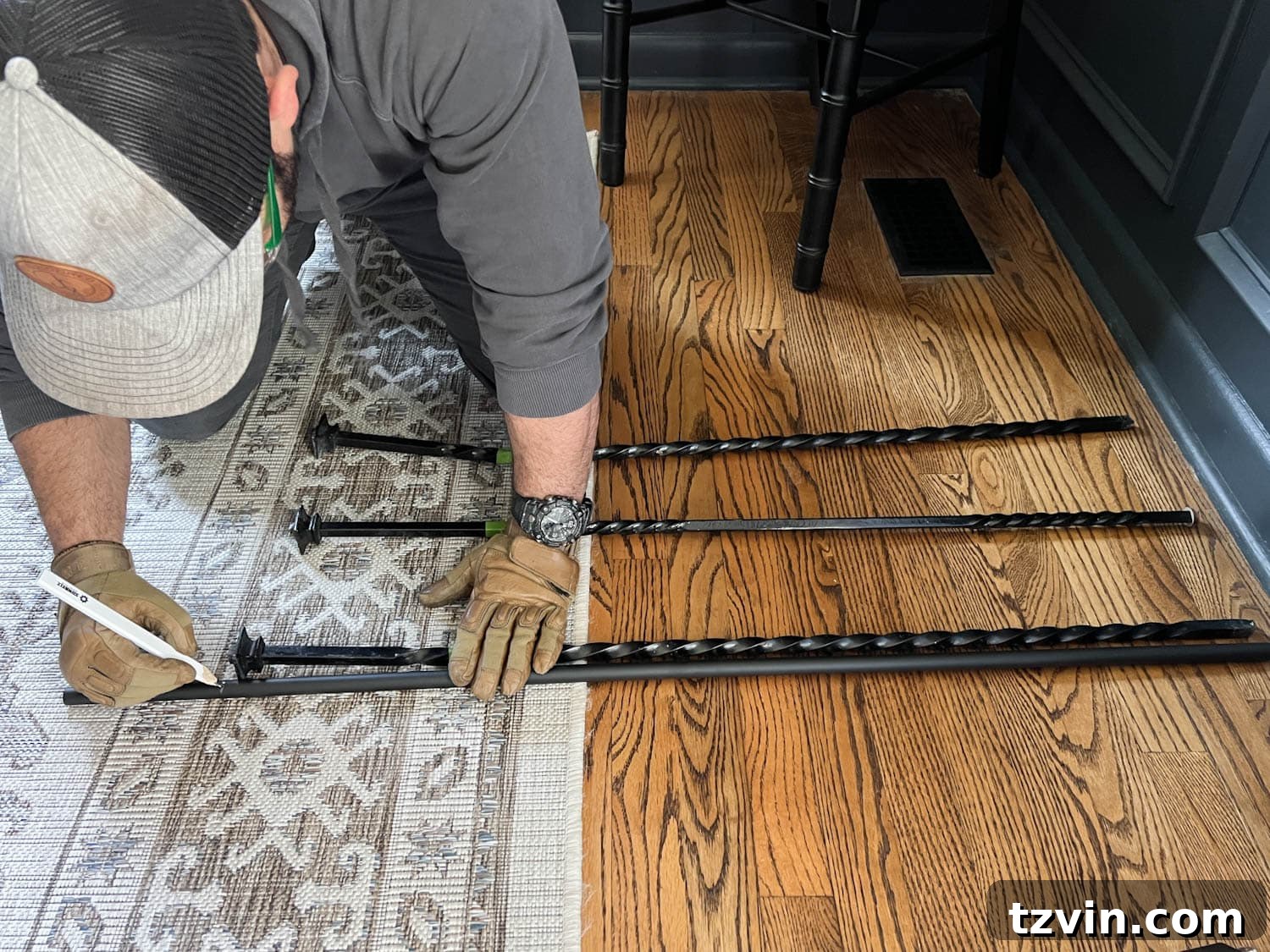 Revamp Your Stairs: DIY Spindle Replacement 10 measuring and marking new stair spindles