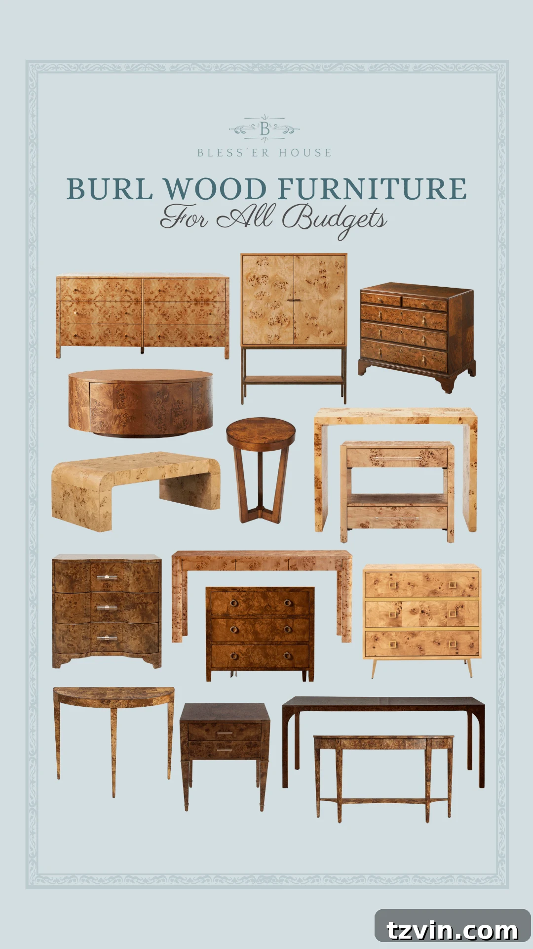 Discover Affordable Burl Wood Furniture Including Refinished Dressers 7 burl wood furniture for all budgets - burl wood tables desks consoles and chests