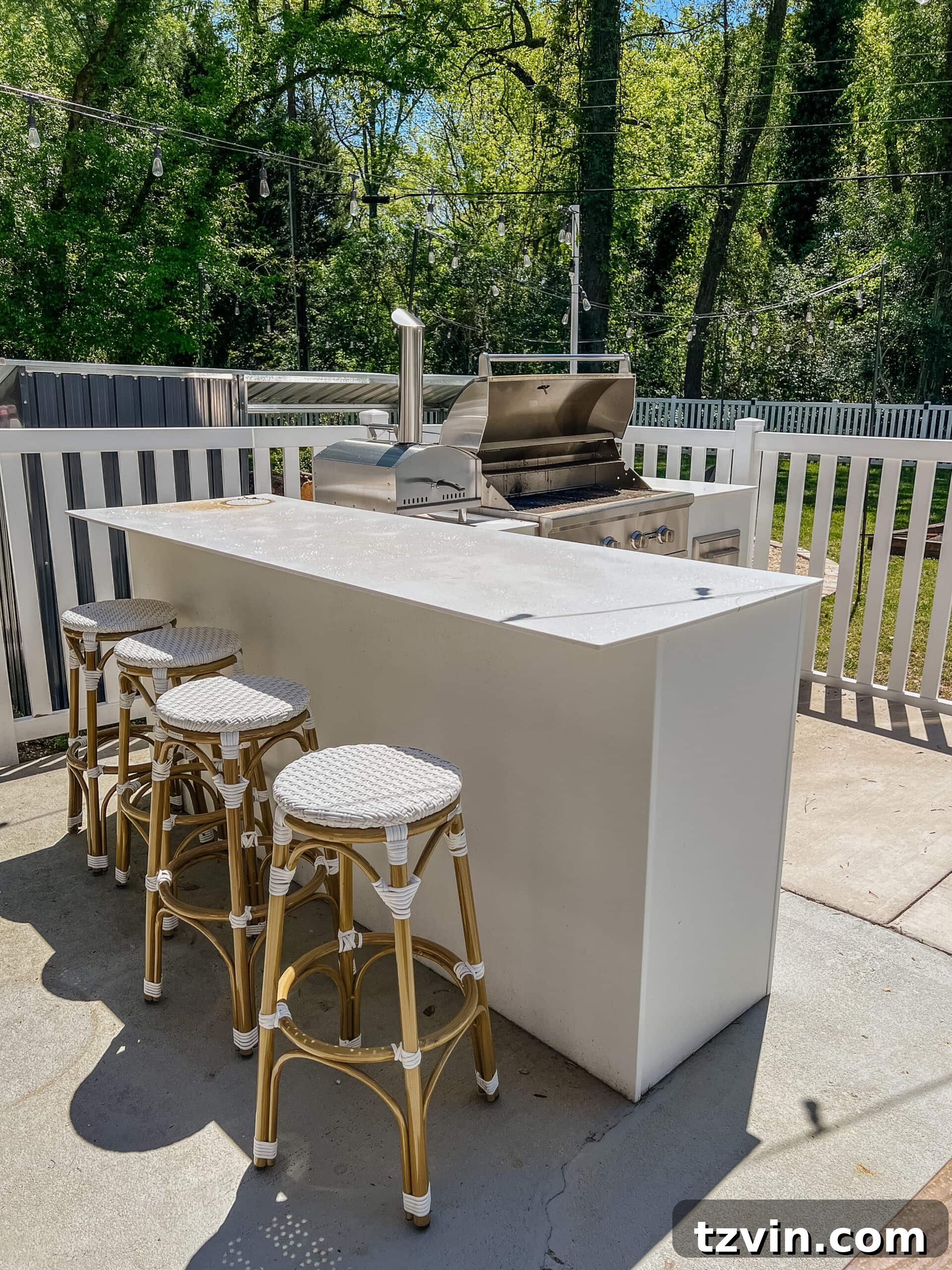 Spring Patio Refresh 9 dirty outdoor kitchen with grill before spring cleaning