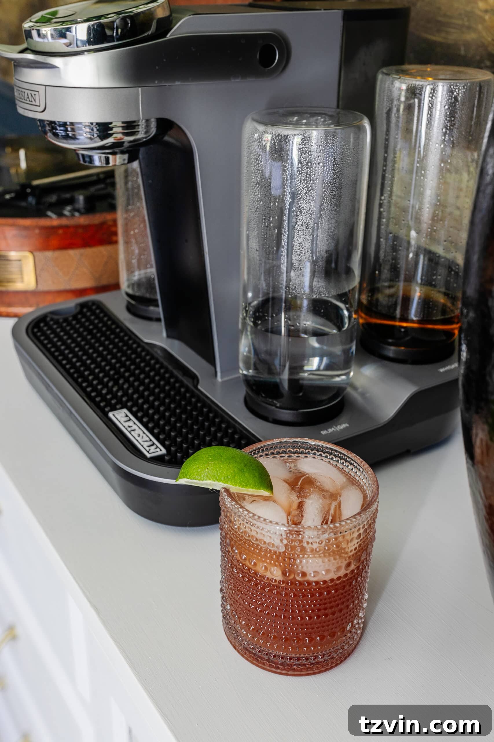Bartesian Cocktail Maker: The Unvarnished Truth 8 Rum Breeze cocktail made in a coffee maker style cocktail machine