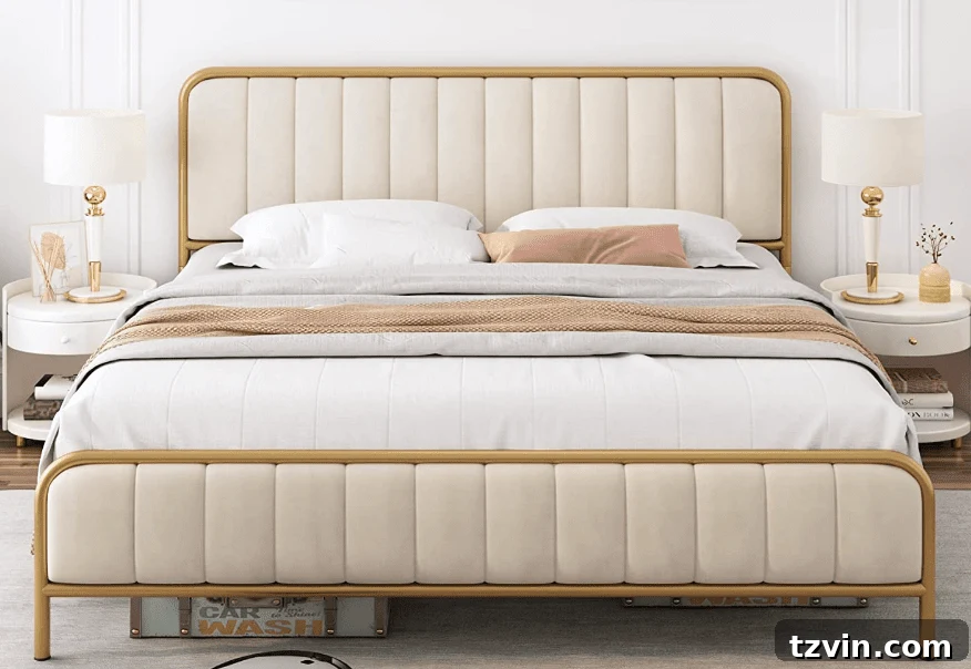 upholstered tufted bed