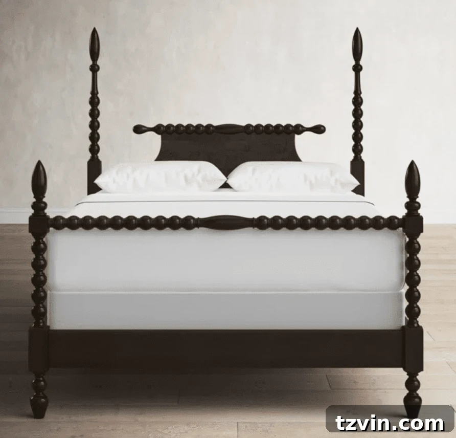 wood spindle poster antique bed