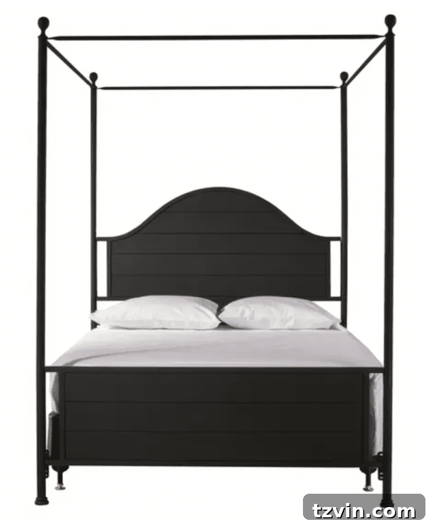 black metal canopy bed
