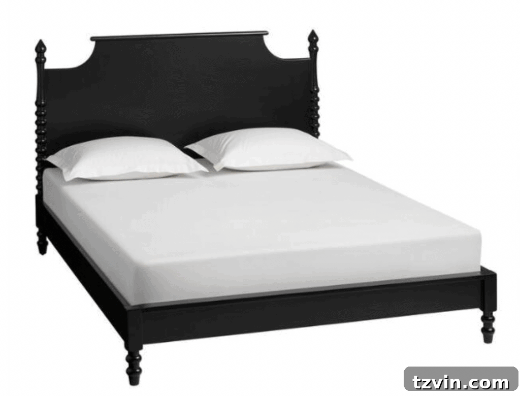 black wood cottage platform bed