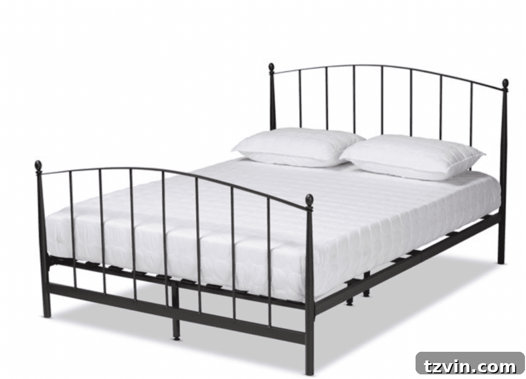 black spindle platform bed