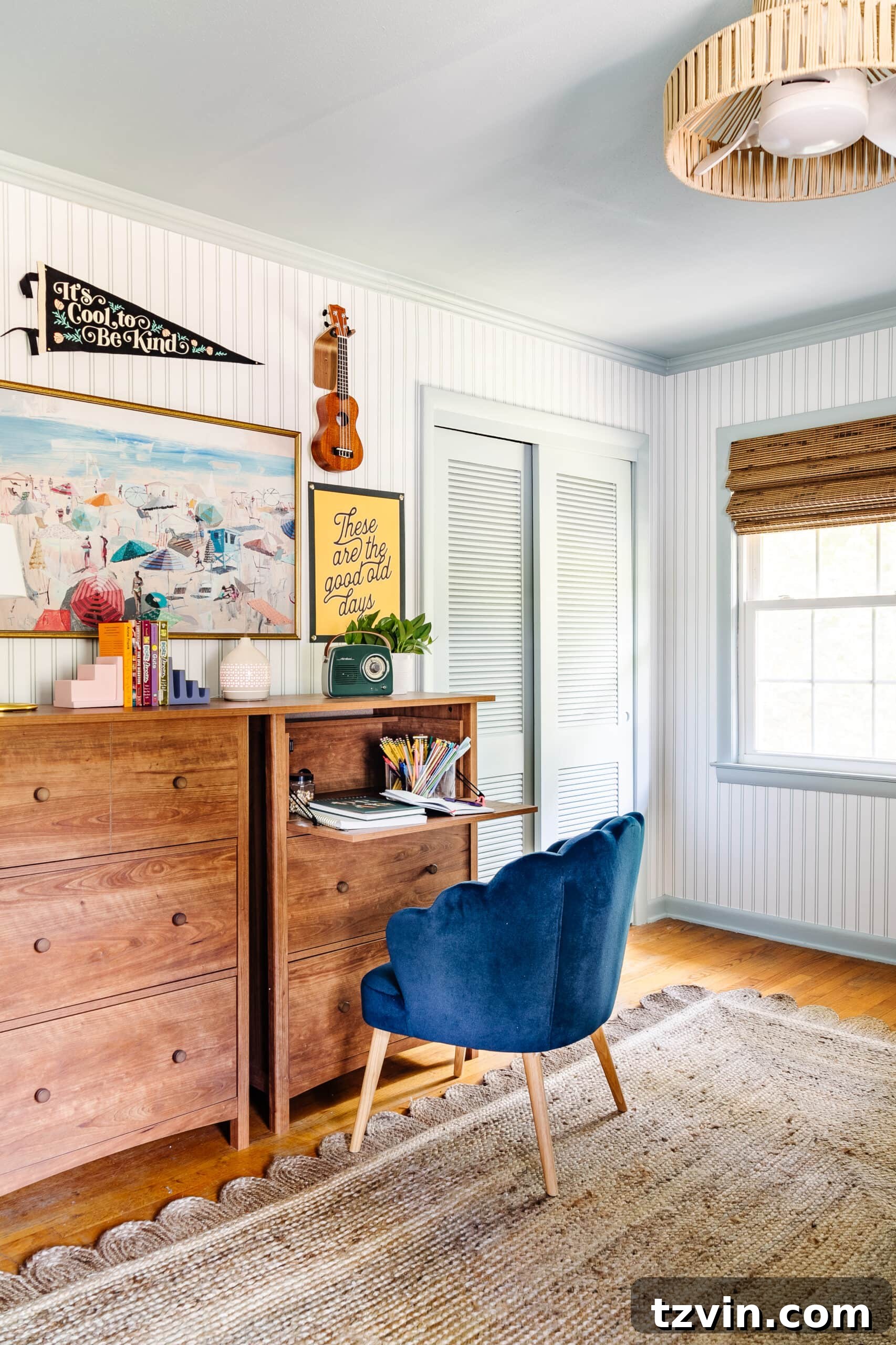 Transforming Kids' Spaces: 24 Brilliant Storage & Decor Solutions 3 dresser turned into a desk / vanity in a shared girls bedroom