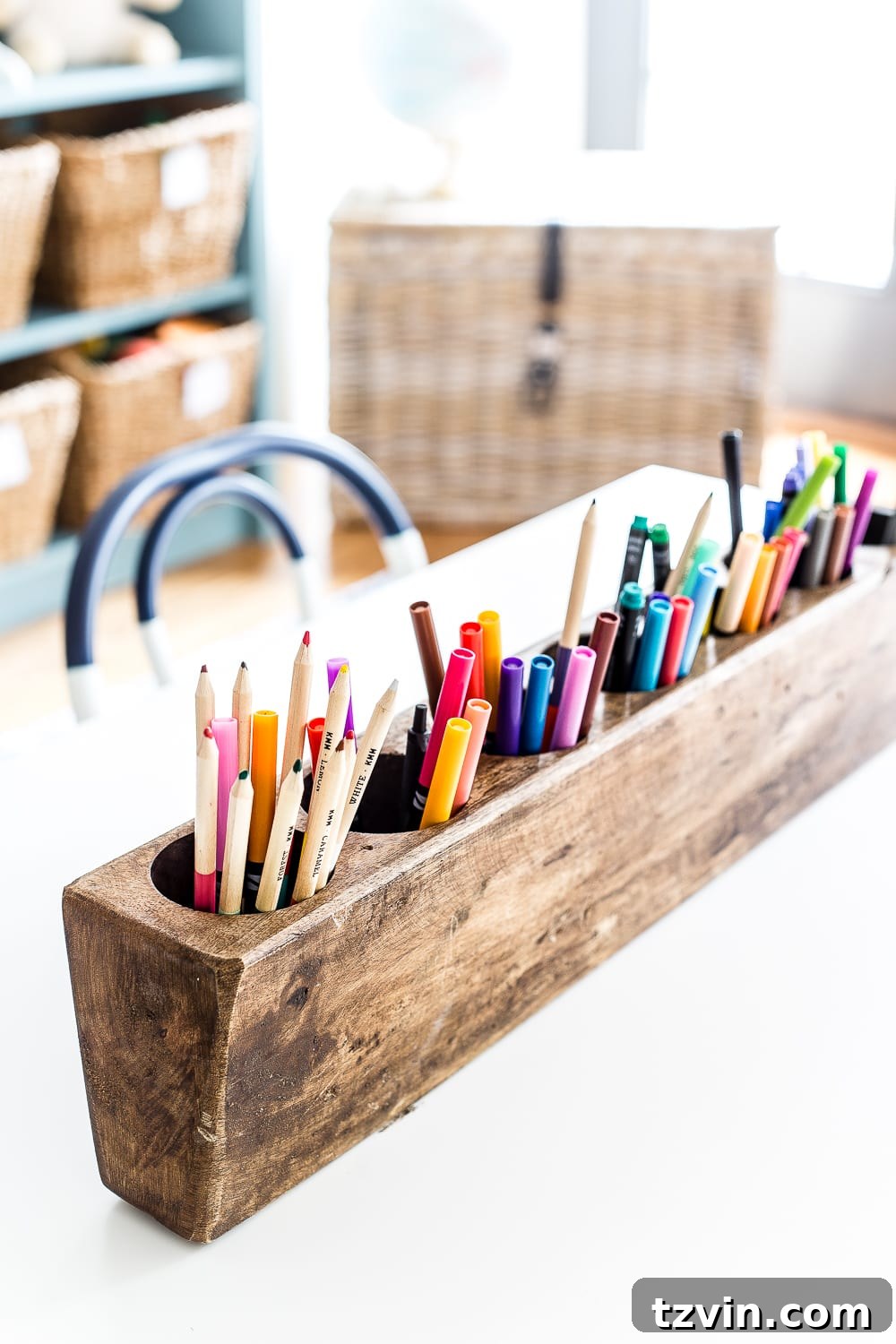 Transforming Kids' Spaces: 24 Brilliant Storage & Decor Solutions 25 antique sugar mold used to hold art supplies