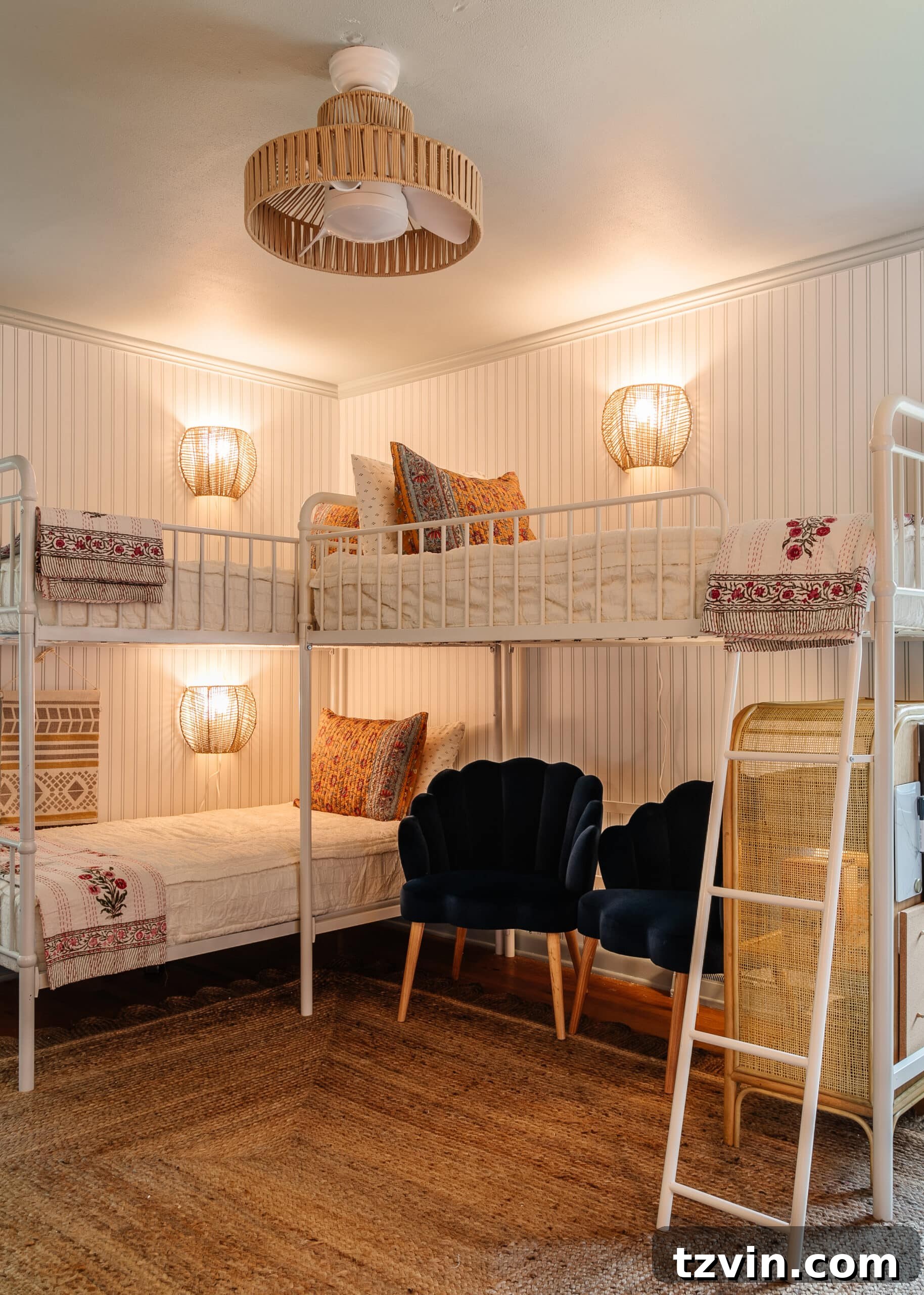 Transforming Kids' Spaces: 24 Brilliant Storage & Decor Solutions 26 IKEA wall lamps beside bunk beds to use as bedside lights