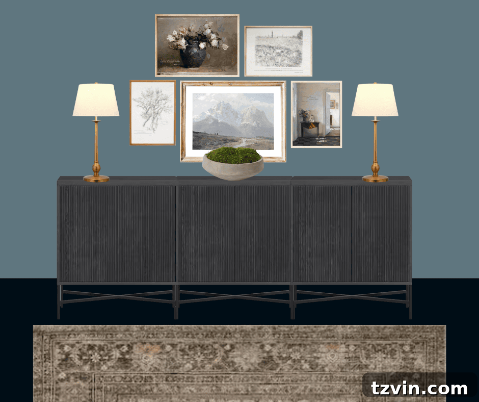 Inspiring Collaboration: Conference Room Mood Board Designs 7 Mood board section illustrating a chic coffee bar setup with reeded sideboard cabinets for the meeting room