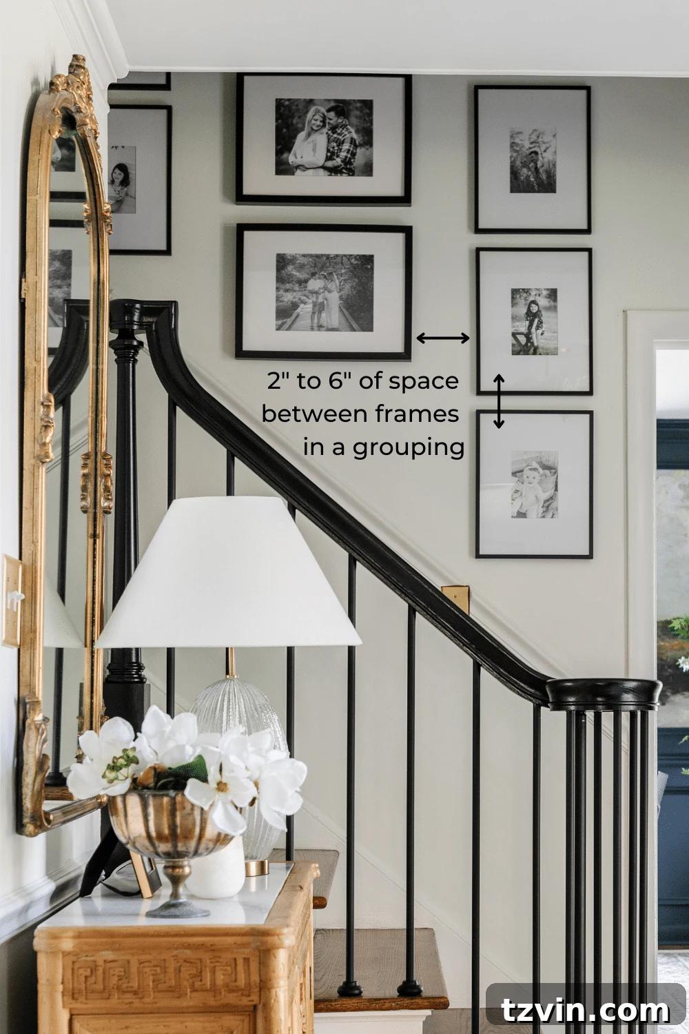 Hang Frames Perfectly Avoid These Common Errors 8 Illustrative guide on how far apart to hang pictures in a grouping, emphasizing consistent spacing for visual appeal.