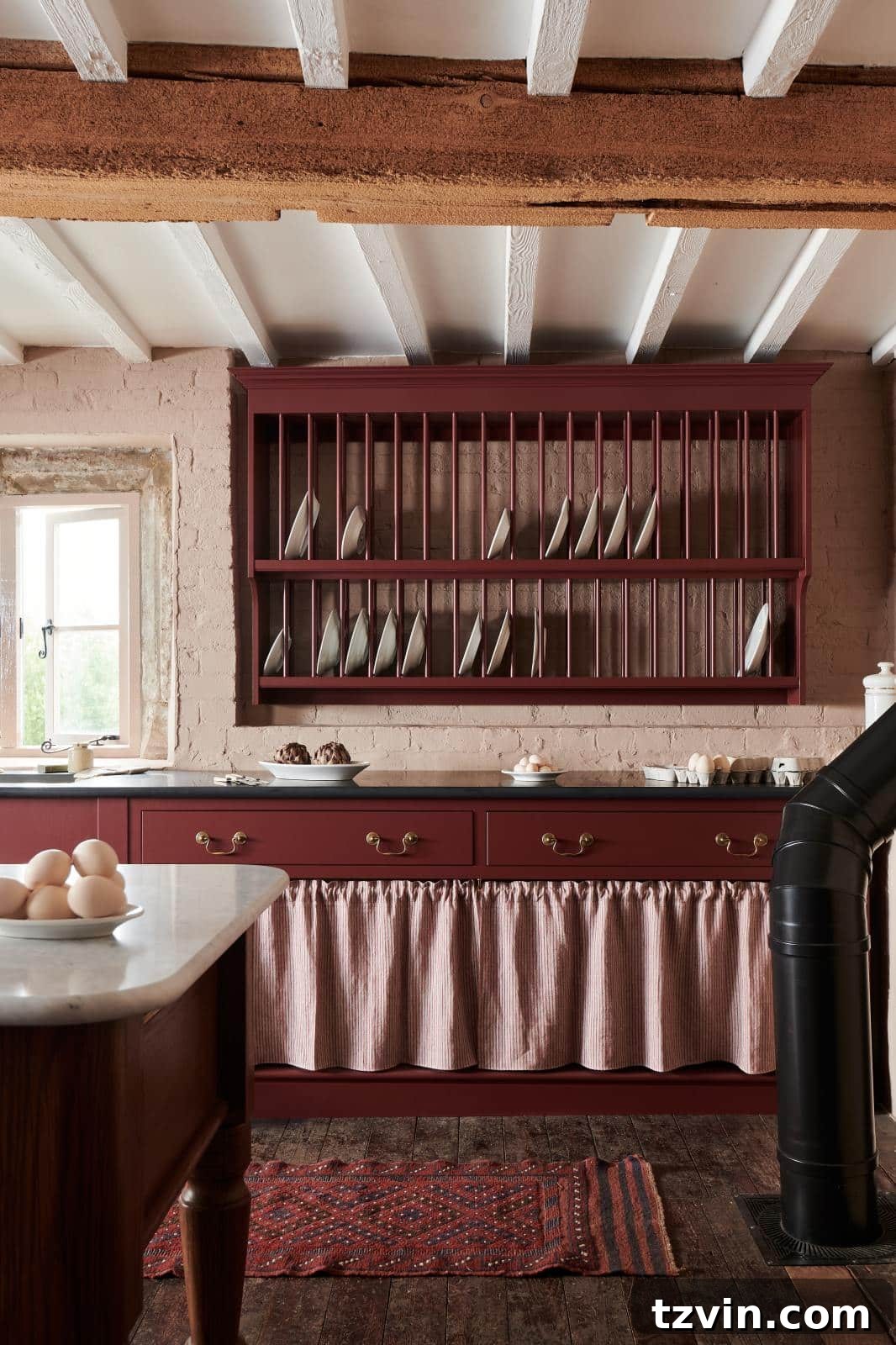 Designer-Approved Burgundy Paint Shades 2 burgundy kitchen cabinets