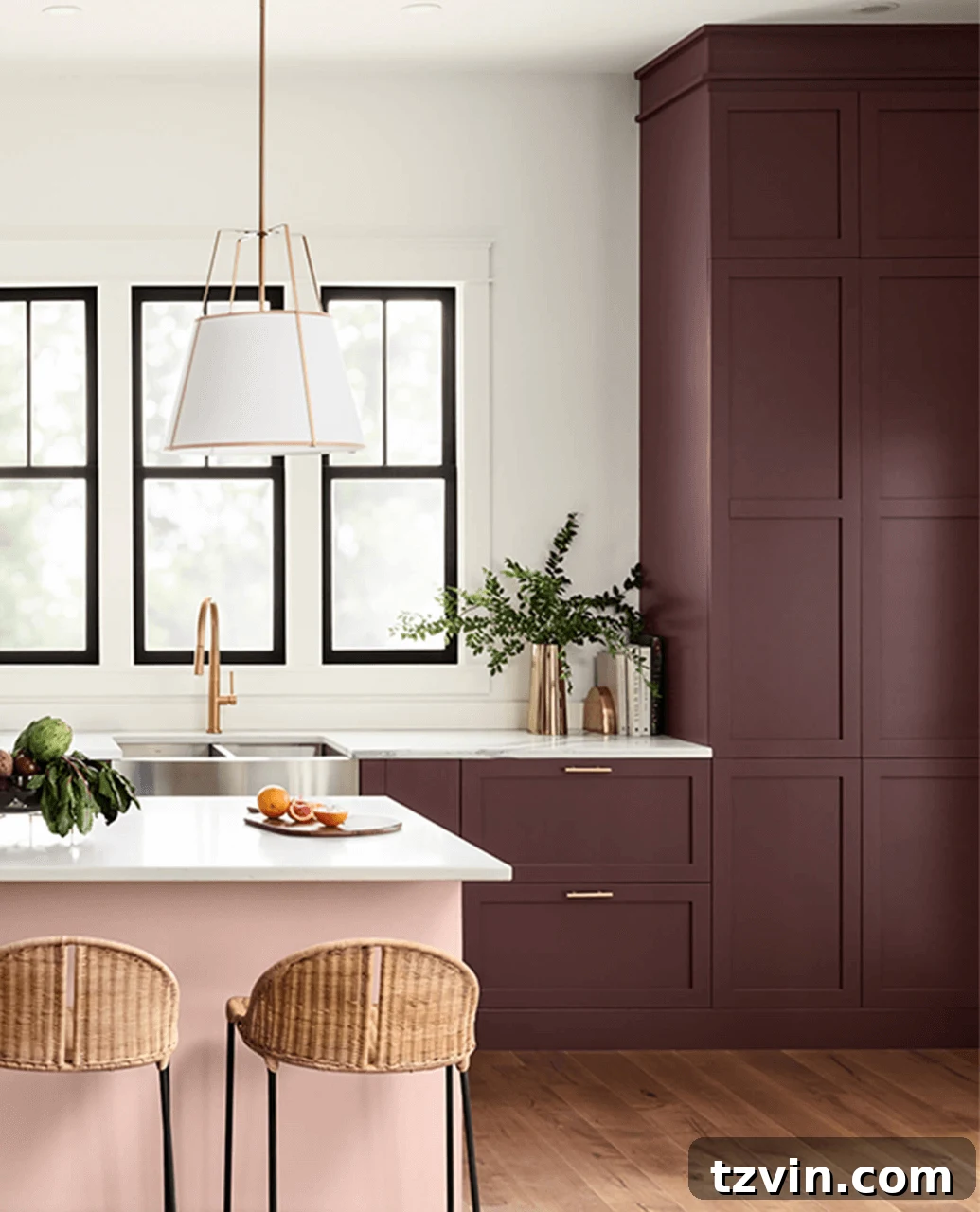 Designer-Approved Burgundy Paint Shades 12 sherwin williams carnelian burgundy aubergine paint color kitchen cabinets