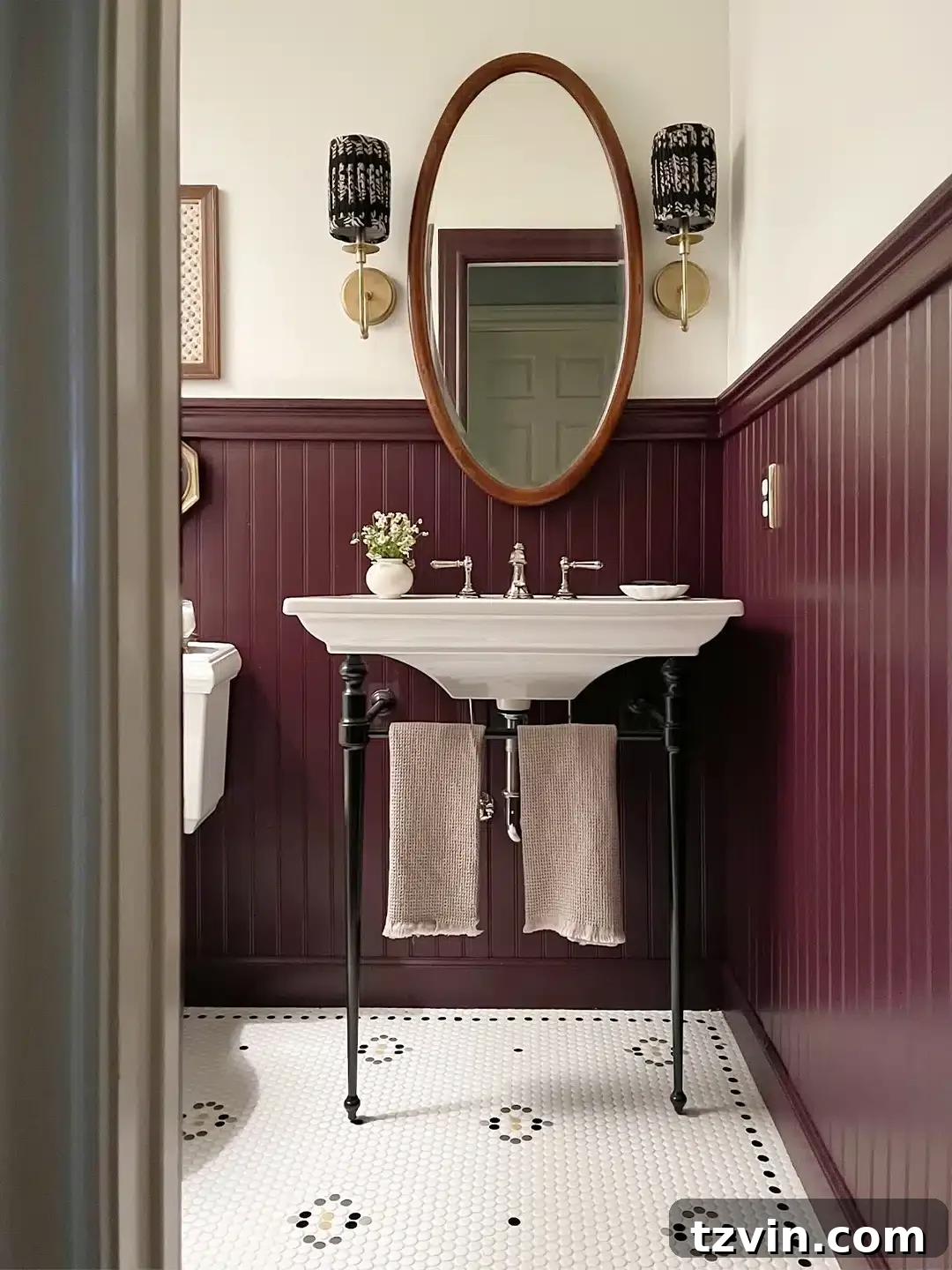 Designer-Approved Burgundy Paint Shades 4 kin and kasa bathroom farrow and ball brinjal burgundy paint color