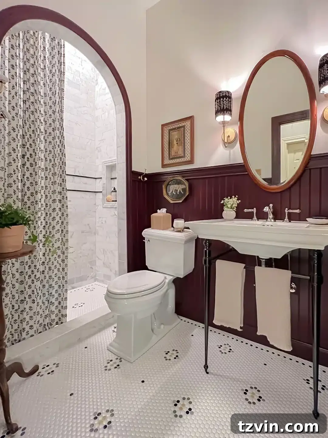 Designer-Approved Burgundy Paint Shades 8 kin and kasa bathroom farrow and ball brinjal burgundy