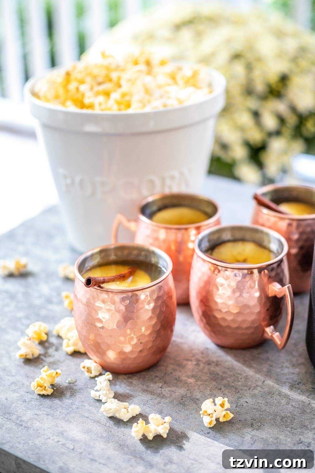 Ignite the Night: 10 Tips for Your Best Bonfire Party Ever 11 bonfire party food serving popcorn and apple cider
