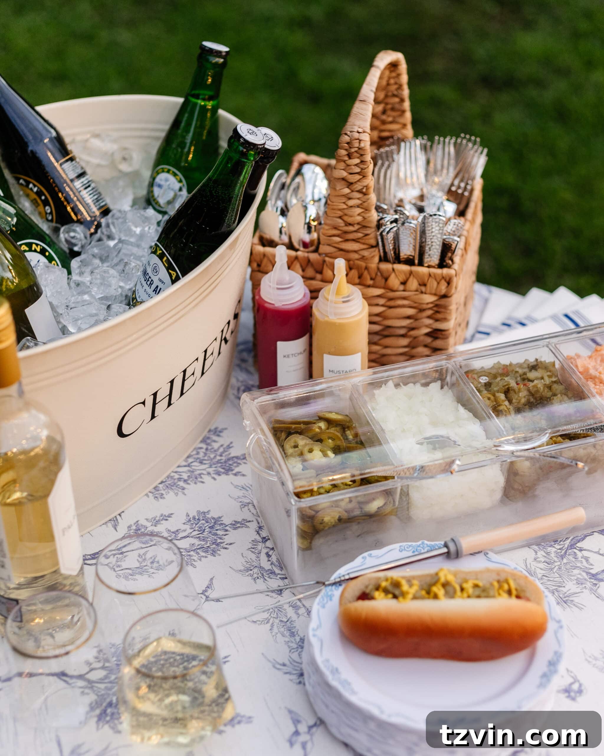Ignite the Night: 10 Tips for Your Best Bonfire Party Ever 12 bonfire party food serving hot dogs
