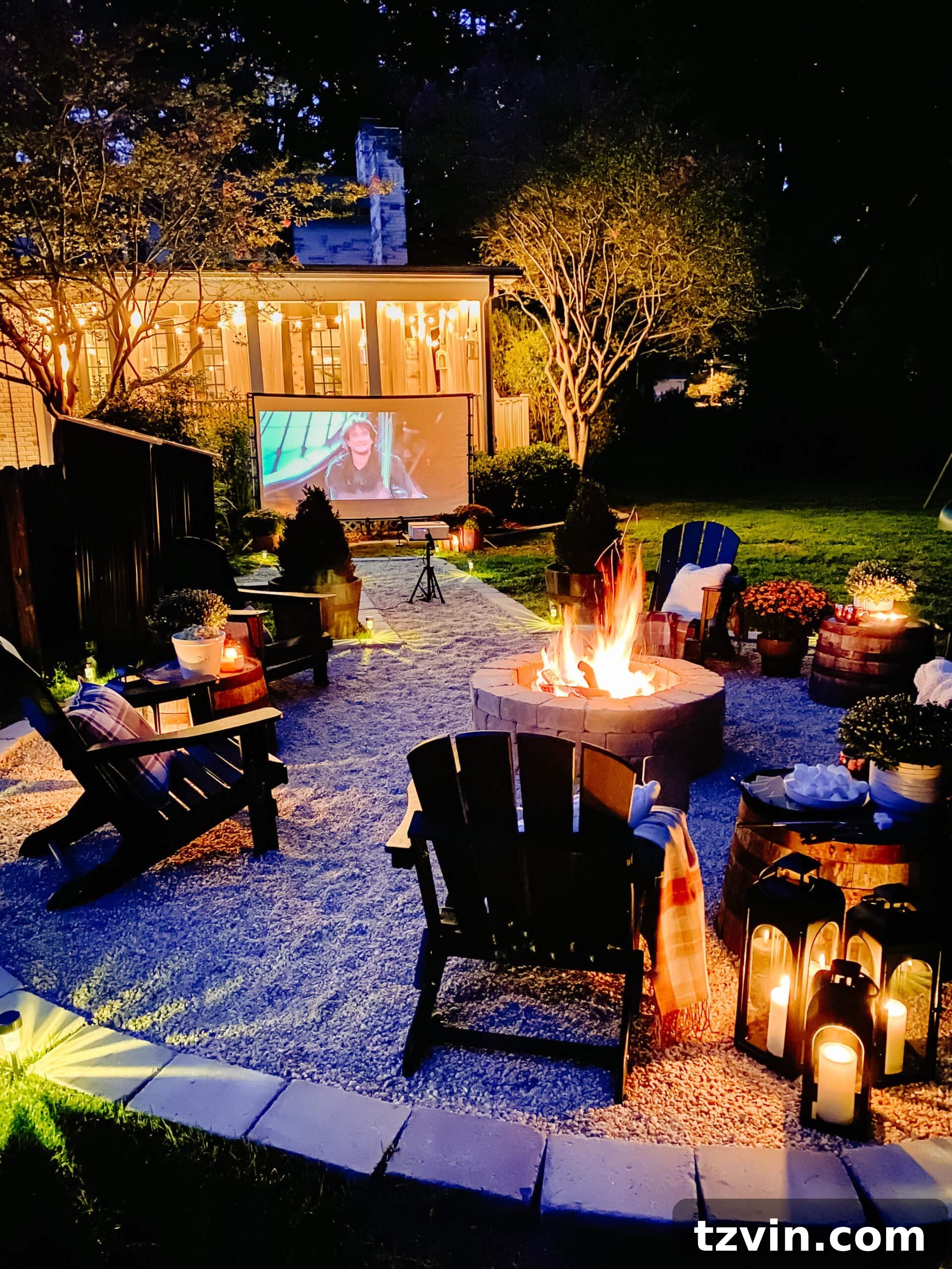 Ignite the Night: 10 Tips for Your Best Bonfire Party Ever 14 fall backyard movie night around a fire pit